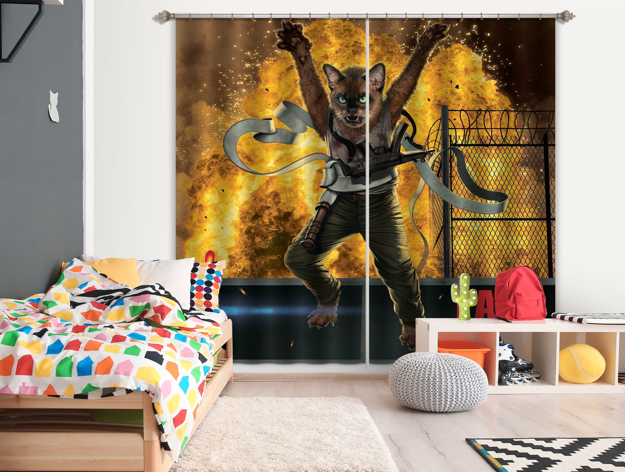 3D Paw Hard 058 Vincent Hie Curtain Curtains Drapes