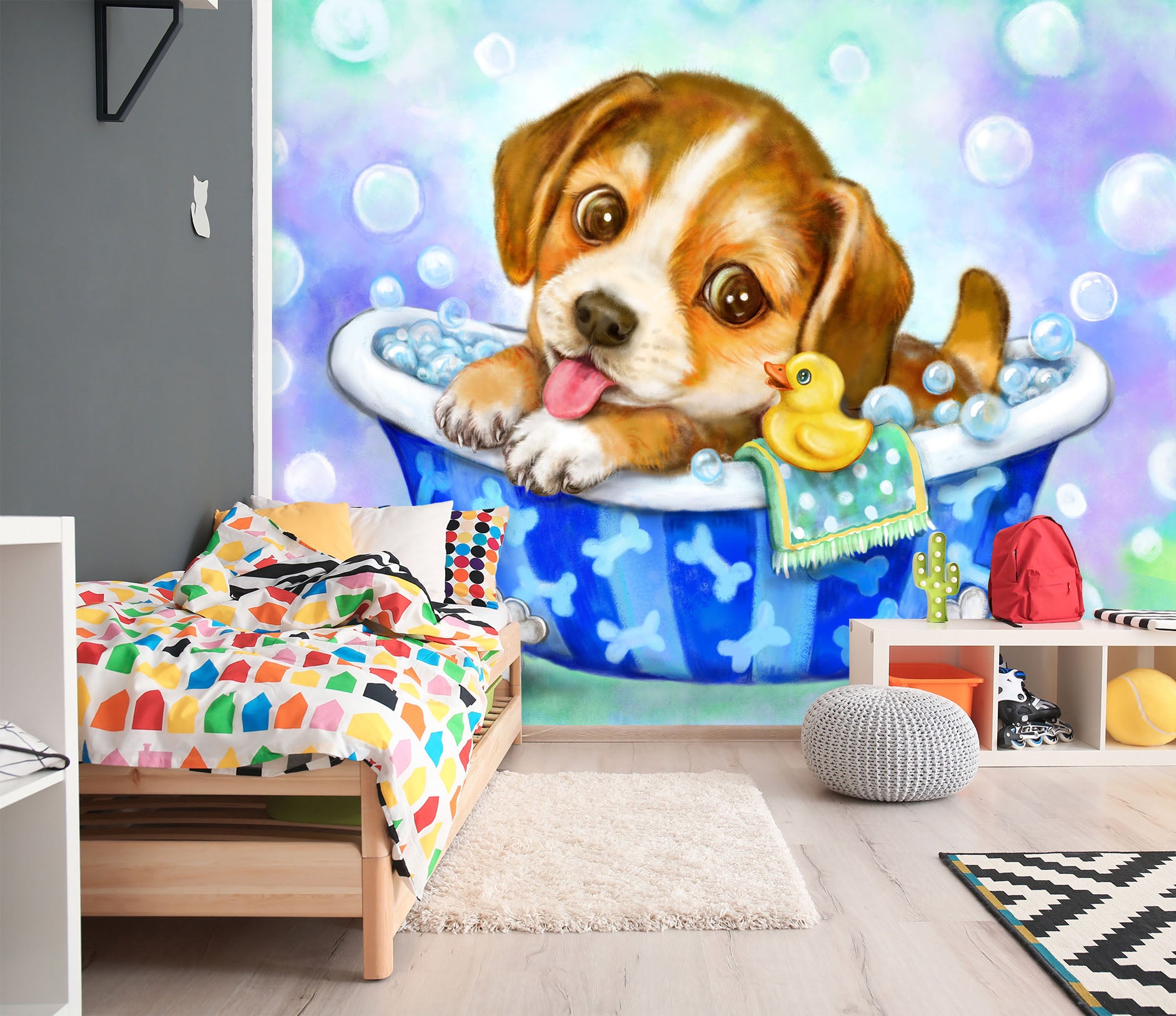 3D Bathtub Pet Dog 5407 Kayomi Harai Wall Mural Wall Murals