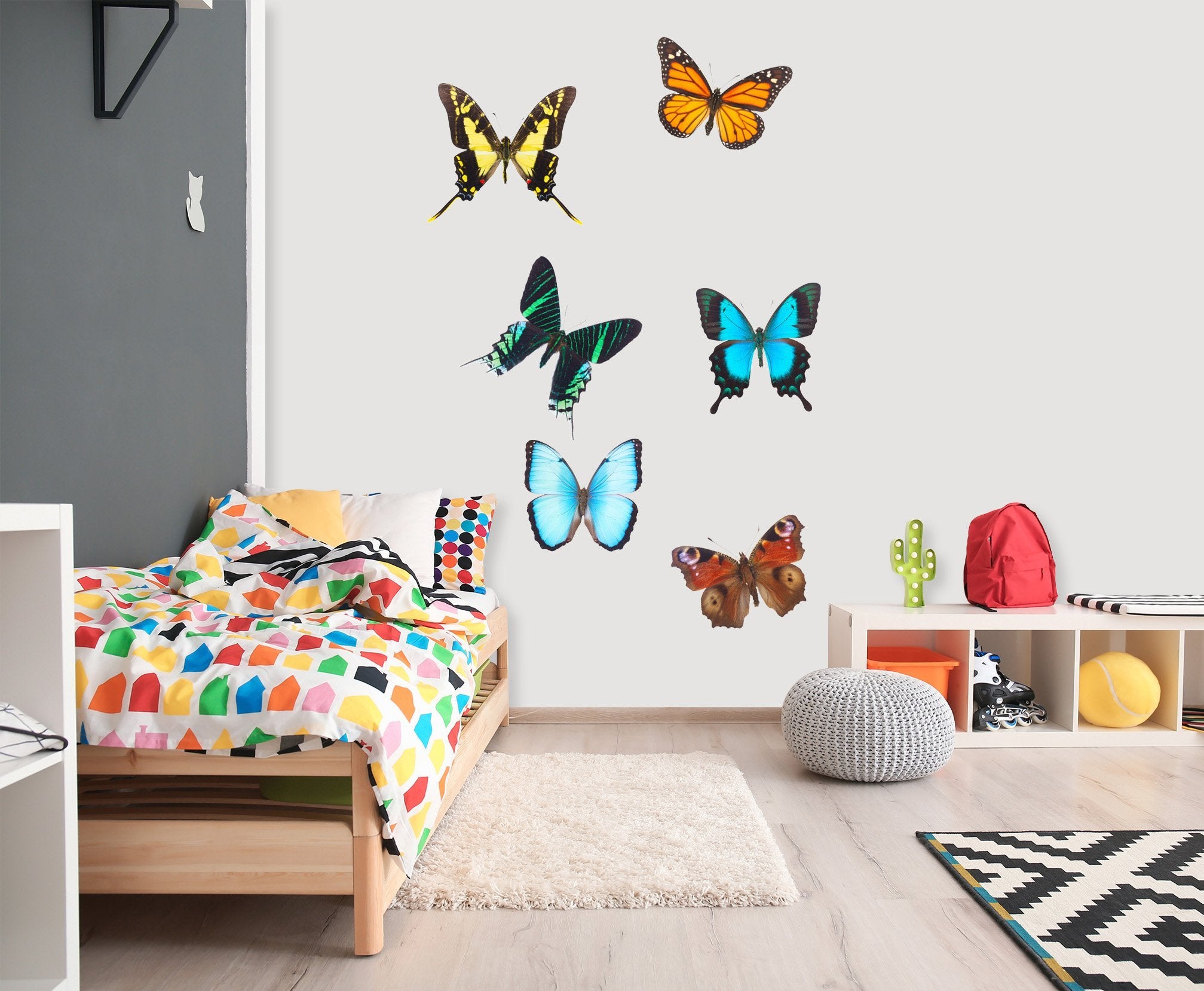 3D Butterfly Flying 170 Animals Wall Stickers Wallpaper AJ Wallpaper 