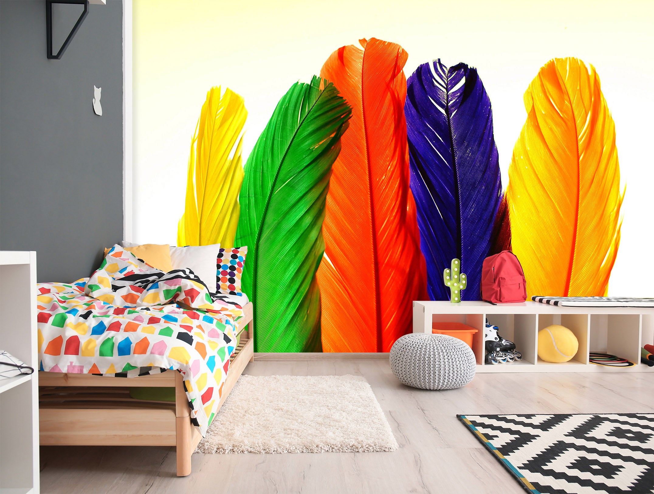 3D Colored Feathers 1688 Wall Murals