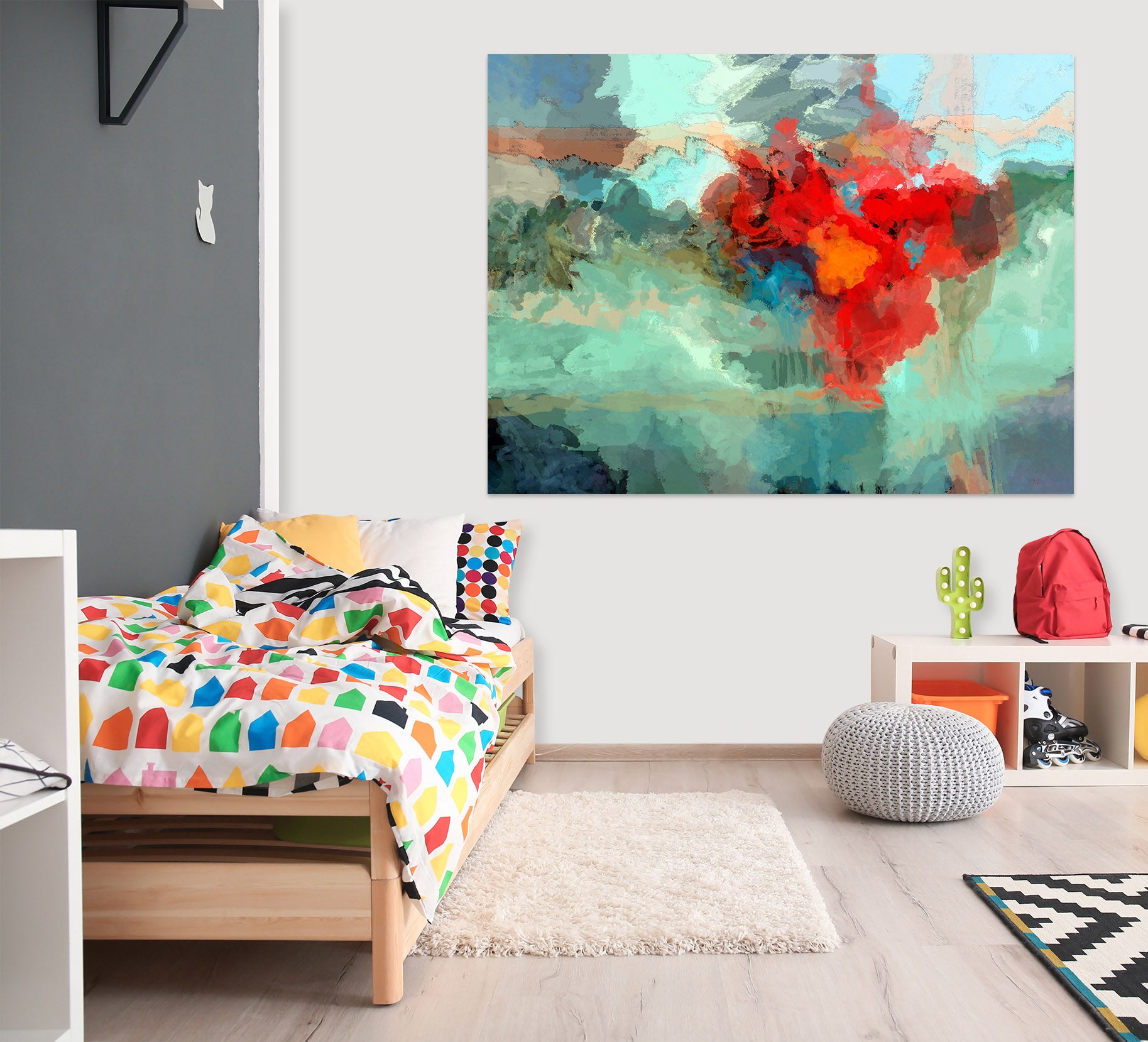 3D Red Flame 042 Michael Tienhaara Wall Sticker