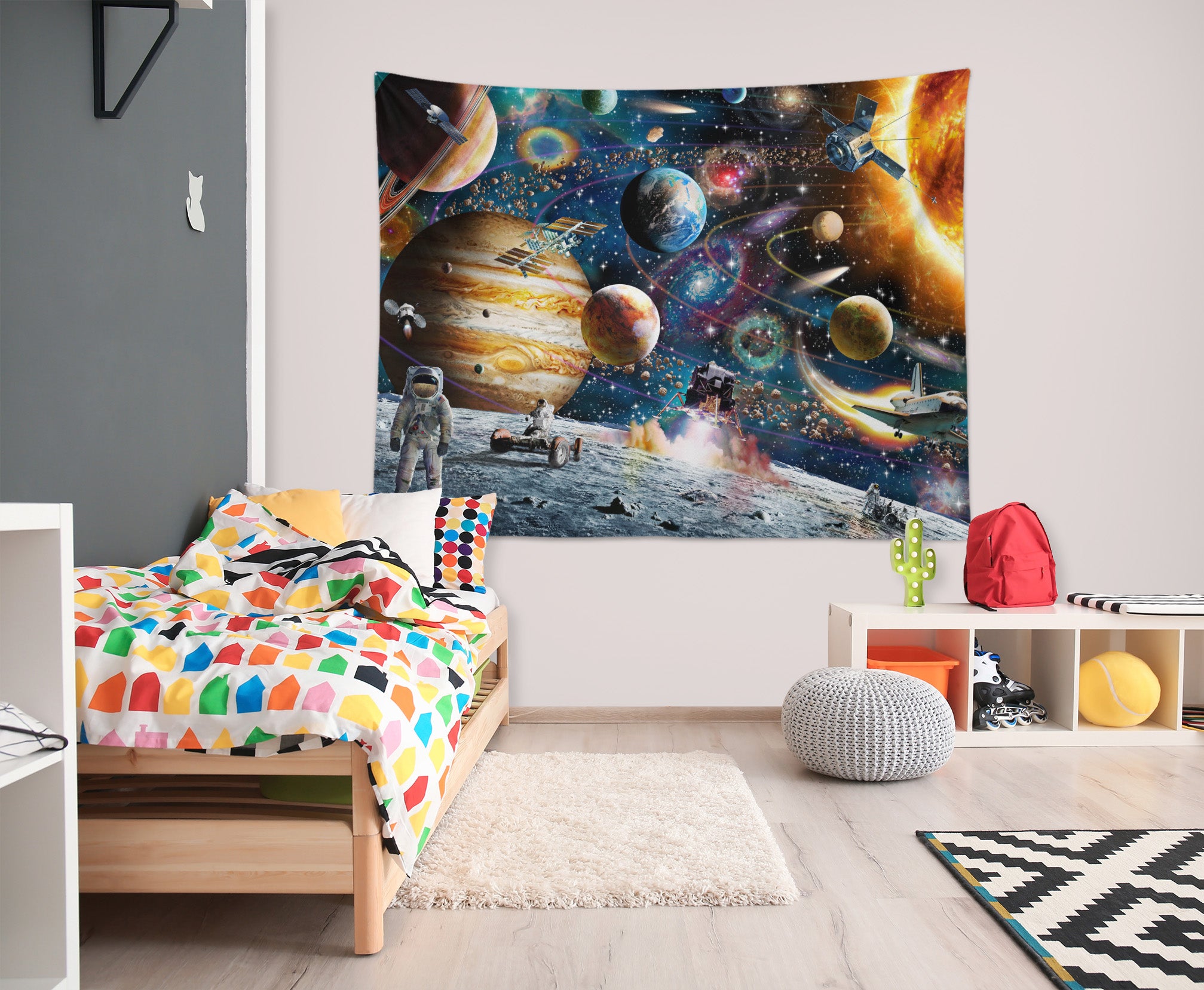 3D Satellite Planet 704 Adrian Chesterman Tapestry Hanging Cloth Hang