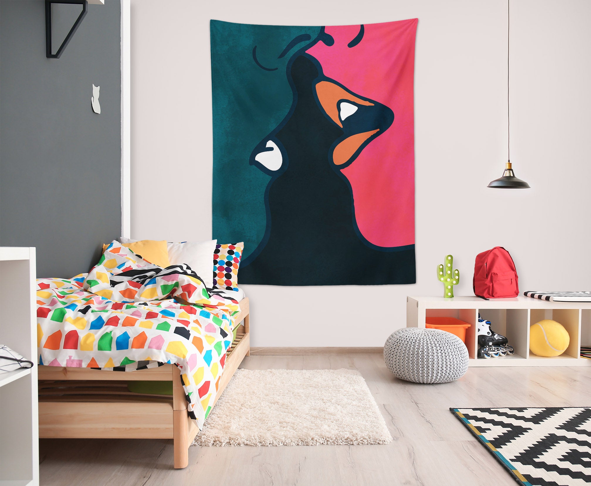 3D Couple Kissing 889 Boris Draschoff Tapestry Hanging Cloth Hang