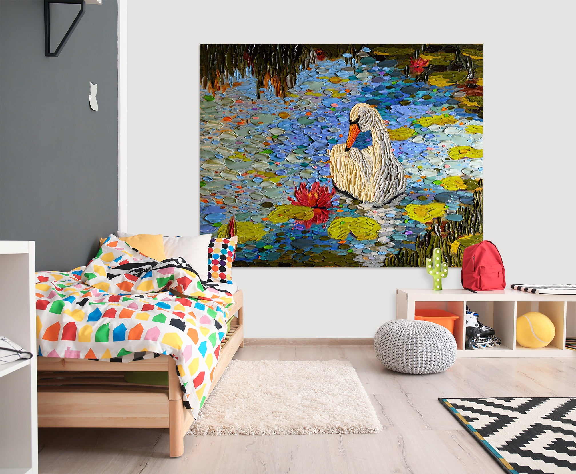 3D Swan Lake 025 Dena Tollefson Wall Sticker