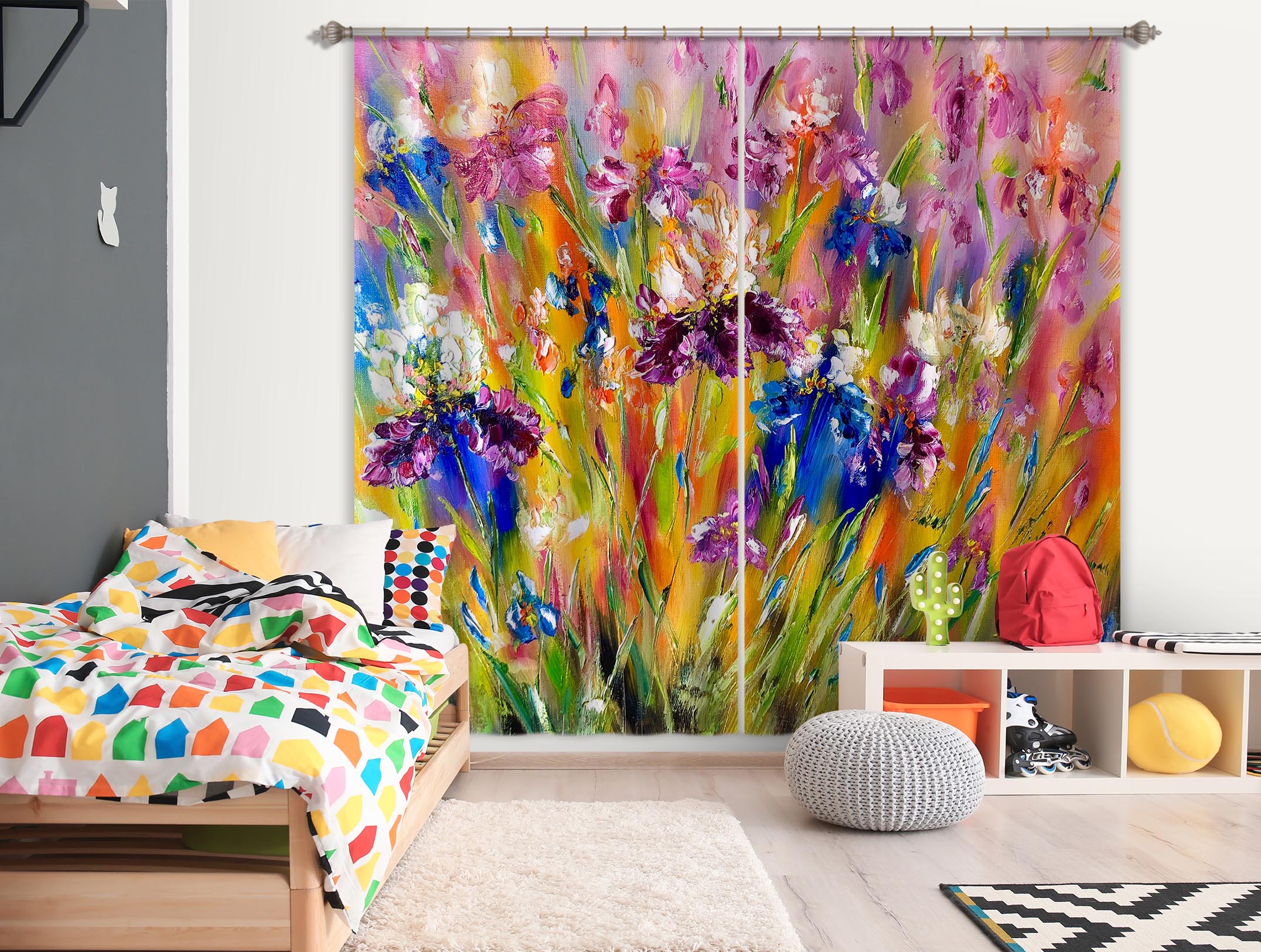 3D Watercolor Bouquet 2370 Skromova Marina Curtain Curtains Drapes