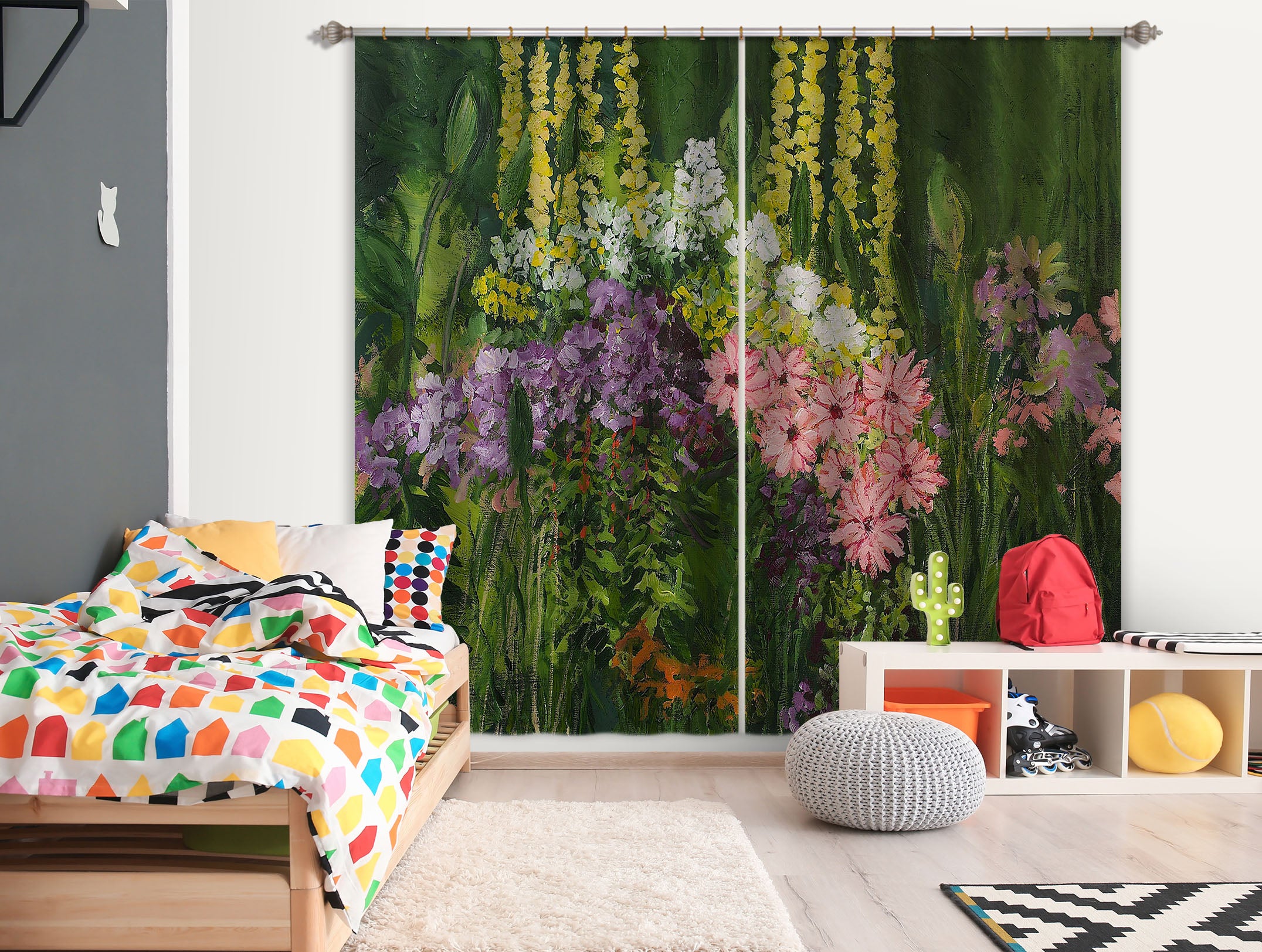 3D Flower Dance 160 Allan P. Friedlander Curtain Curtains Drapes