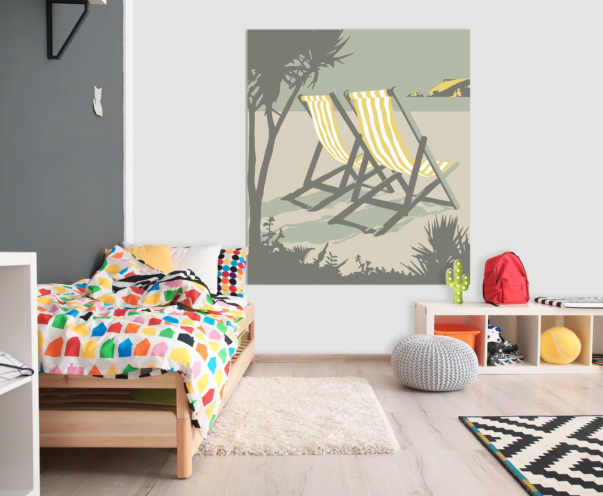 3D Polzeath Deckchairs 046 Steve Read Wall Sticker