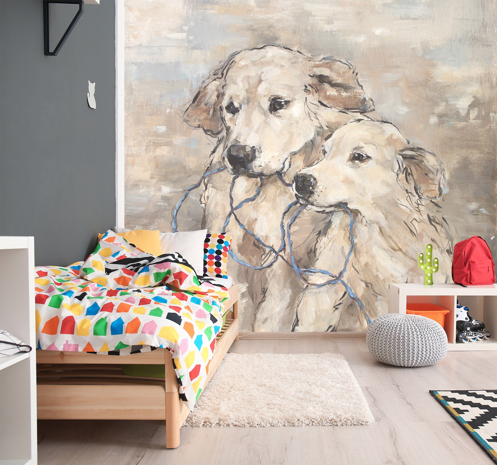 3D Dogs 3105 Debi Coules Wall Mural Wall Murals