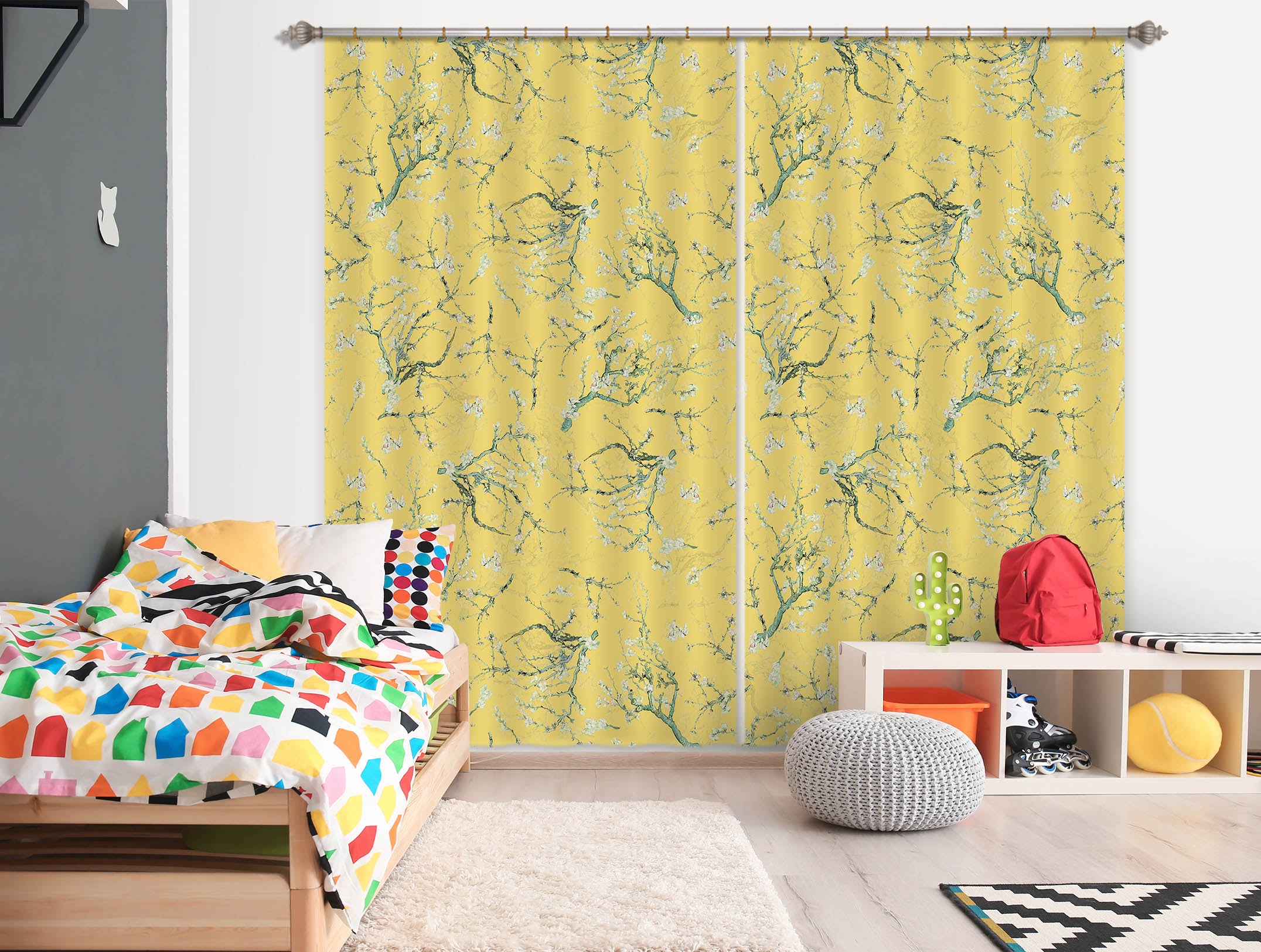 3D Small Leaves 157 Uta Naumann Curtain Curtains Drapes