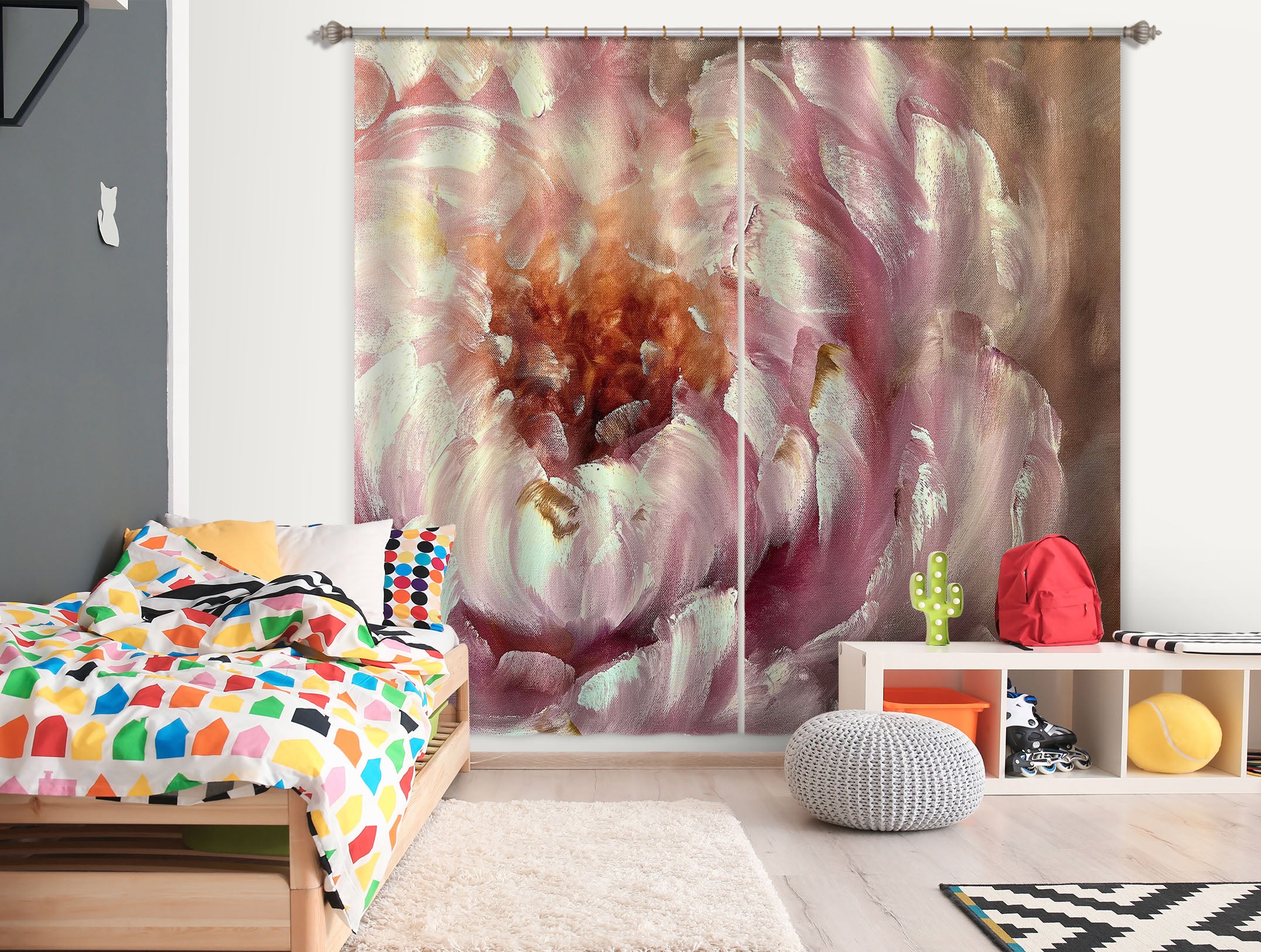 3D Painted Flowers 3026 Skromova Marina Curtain Curtains Drapes