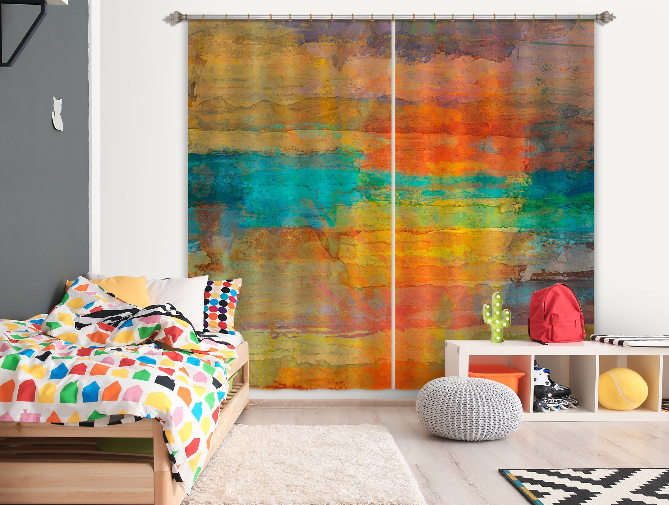 3D Sunset Sea 227 Michael Tienhaara Curtain Curtains Drapes