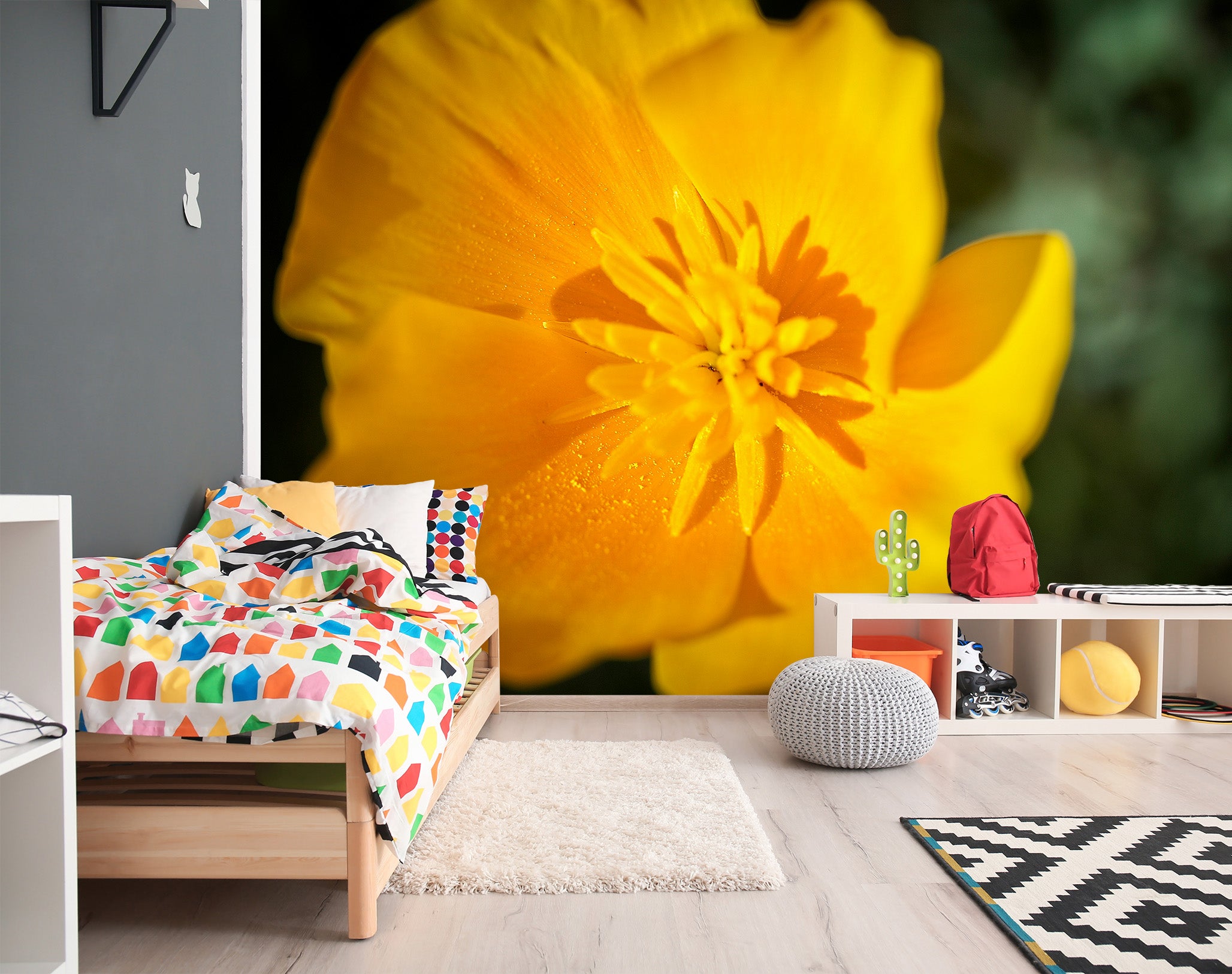 3D Yellow Flowers 62071 Kathy Barefield Wall Mural Wall Murals