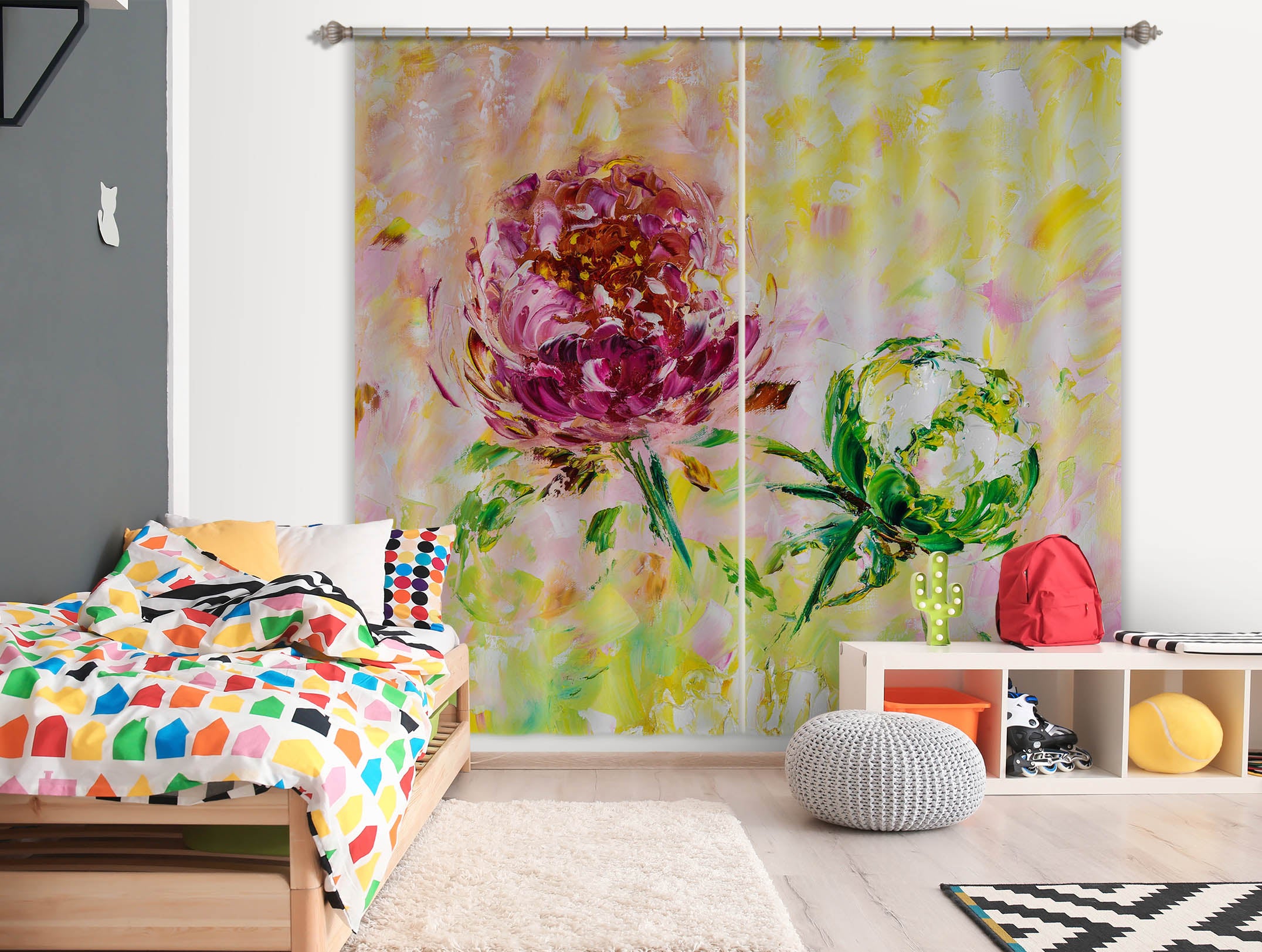 3D Painted Chrysanthemum 2378 Skromova Marina Curtain Curtains Drapes