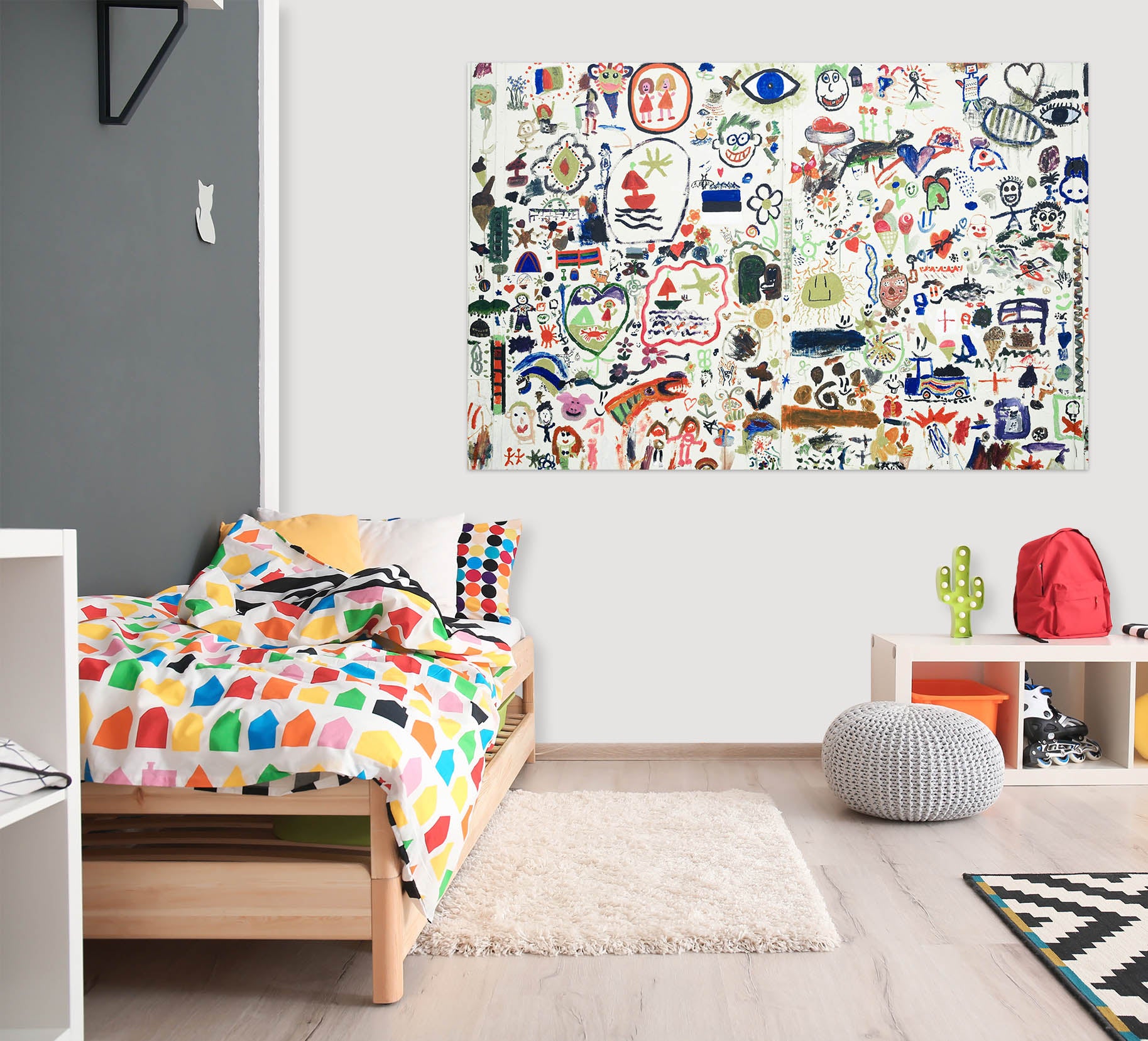 3D Wall Painting Crayon 1068 Wall Sticker