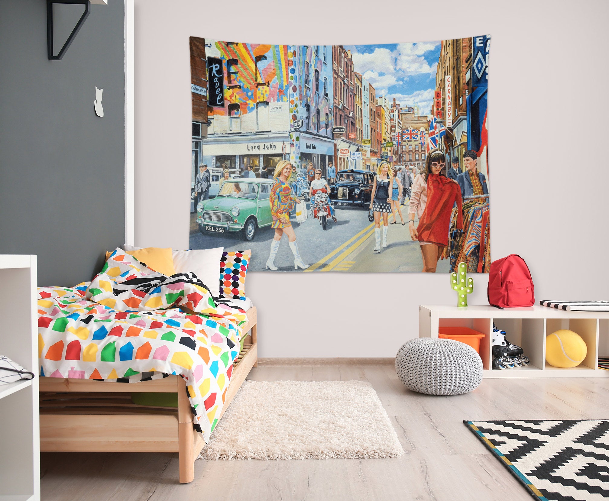 3D City Building Street 11243 Trevor Mitchell Tapestry Hanging Cloth Hang