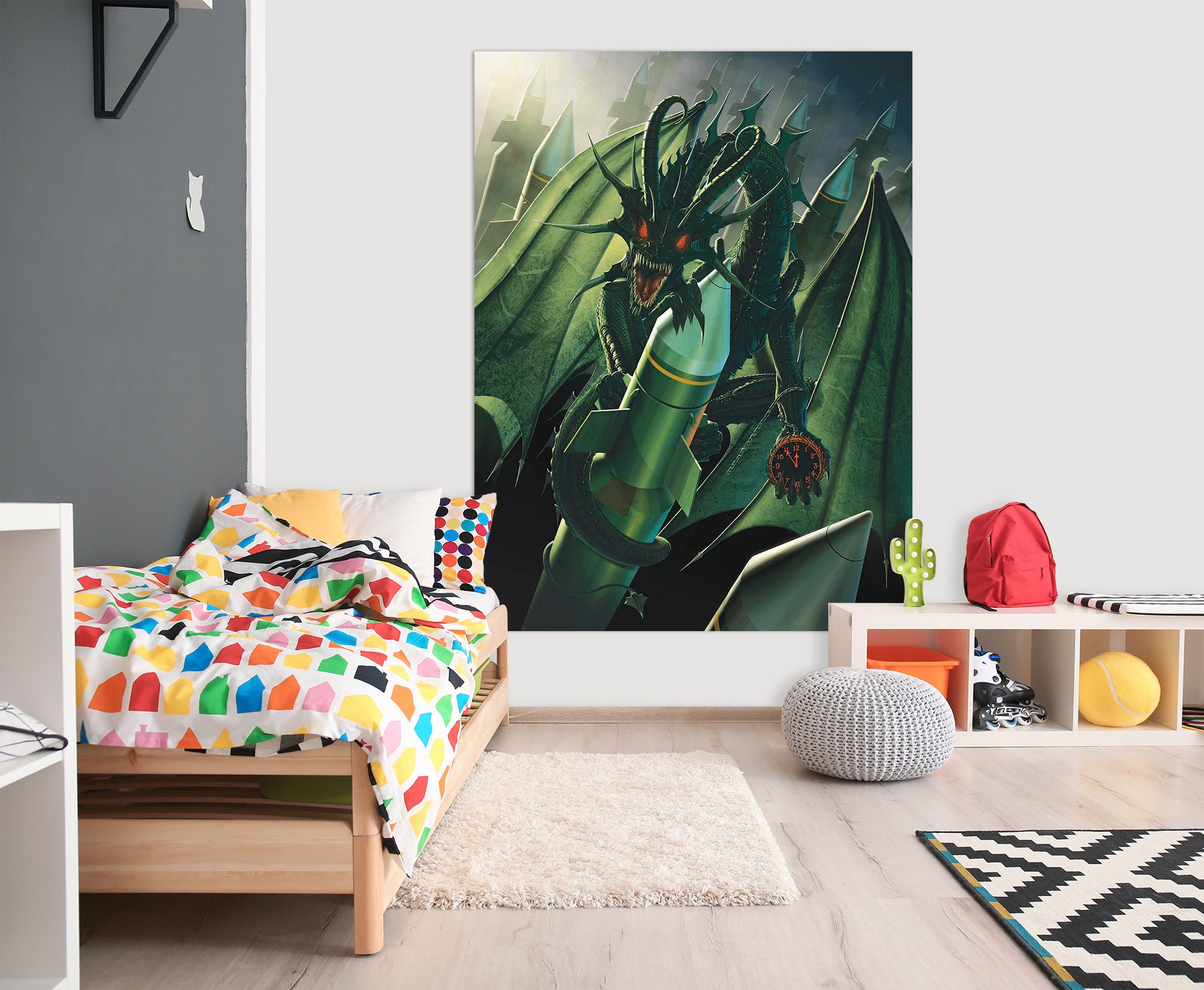 3D Doom Dragon 032 Vincent Hie Wall Sticker