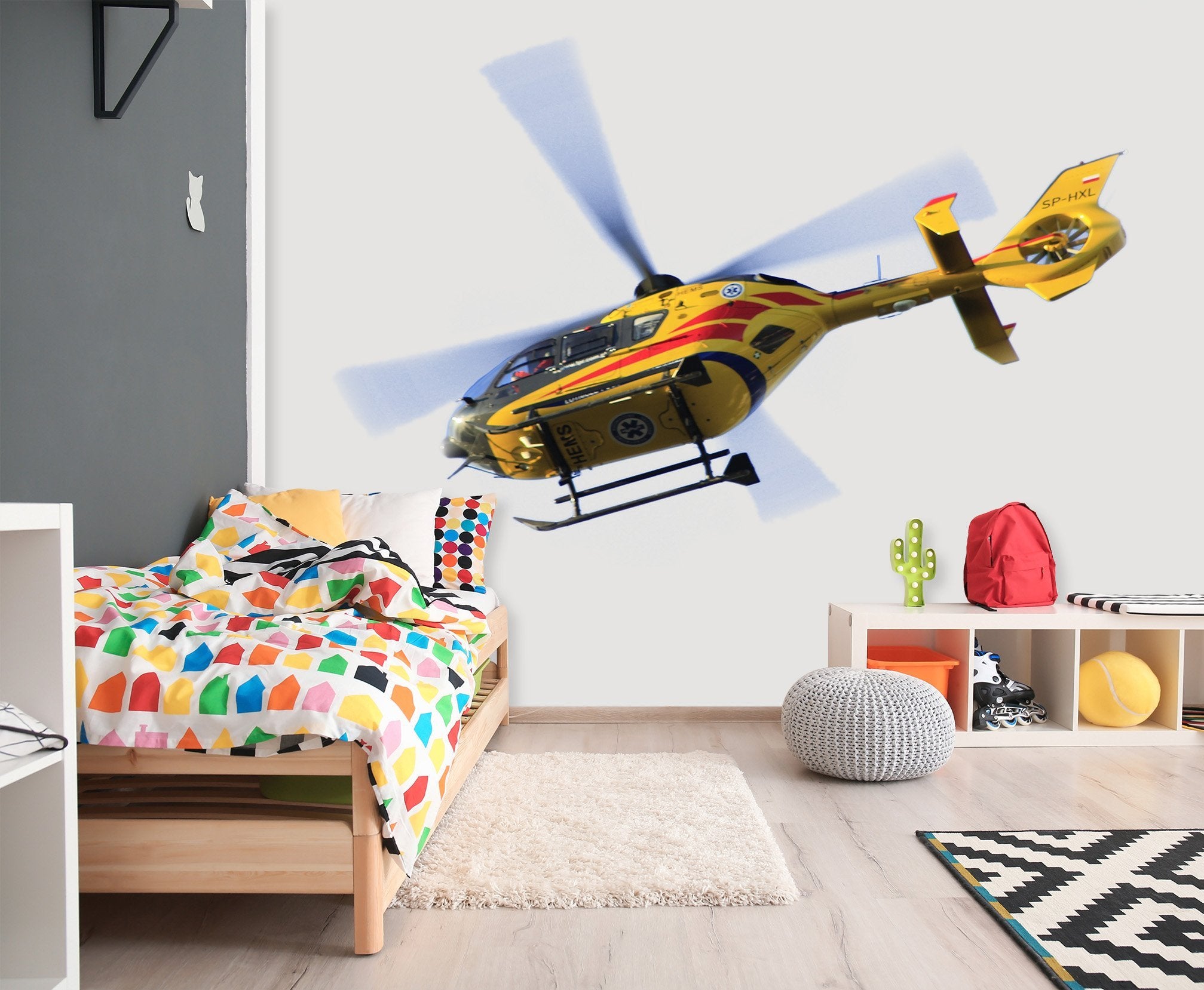3D Yellow Helicopter 0178 Vehicles Wallpaper AJ Wallpaper 