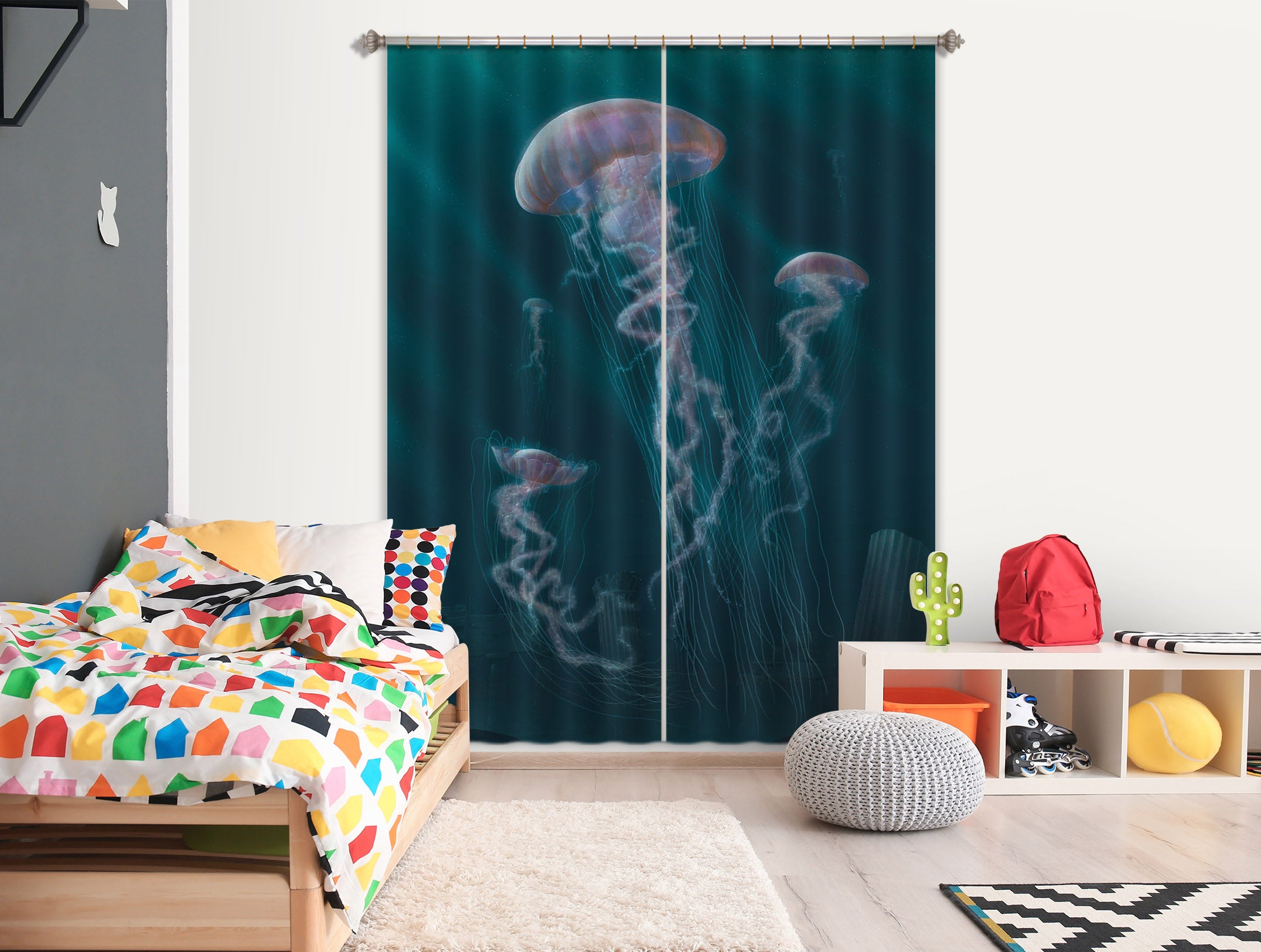 3D Jellyfish Def 046 Vincent Hie Curtain Curtains Drapes