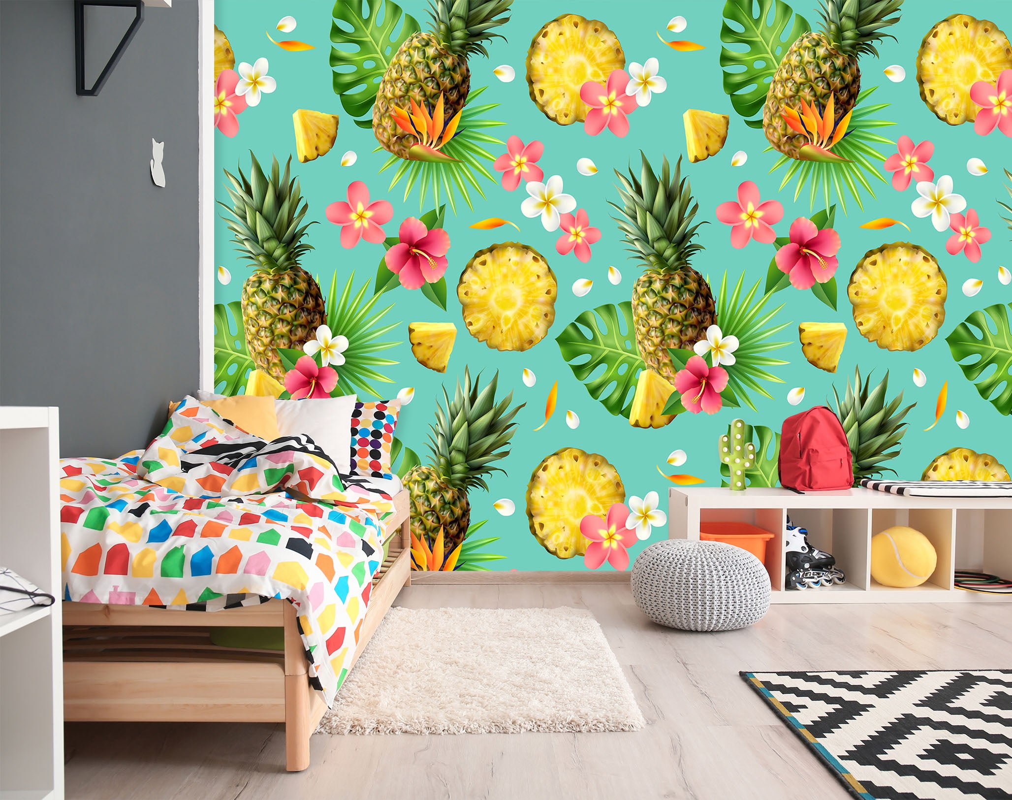 3D Pineapple Flowers 57057 Wall Murals