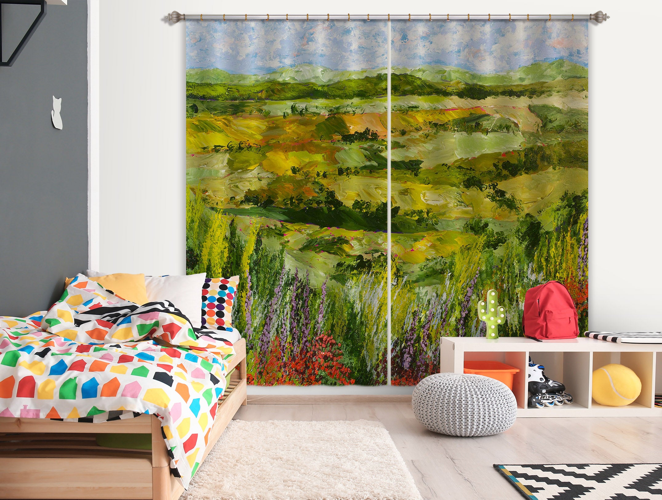 3D Flower Gate 153 Allan P. Friedlander Curtain Curtains Drapes