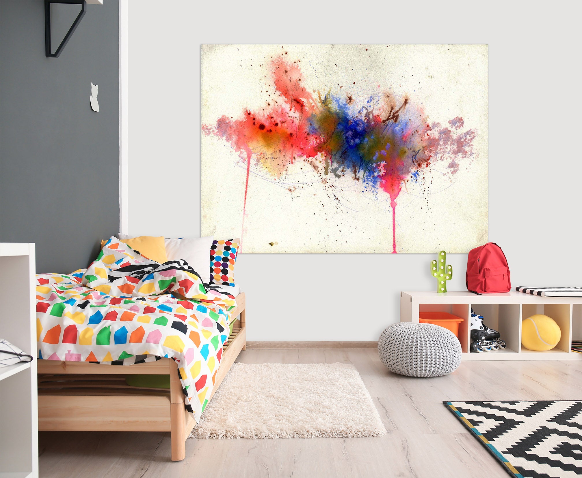 3D Color Ink Pattern 011 Anne Farrall Doyle Wall Sticker