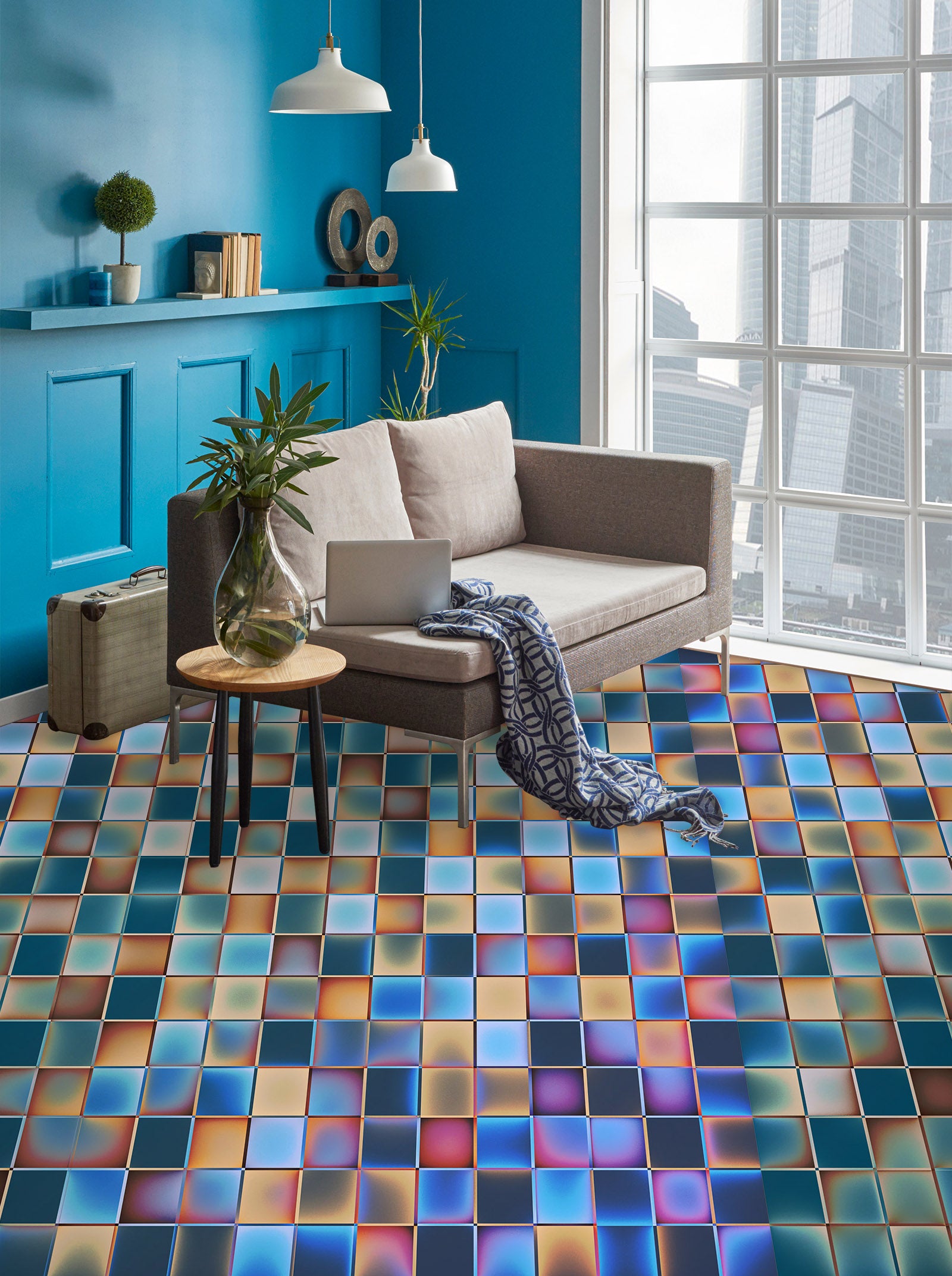 3D Colorful Squares 352 Floor Mural  Wallpaper Murals Rug & Mat Print Epoxy waterproof bath floor