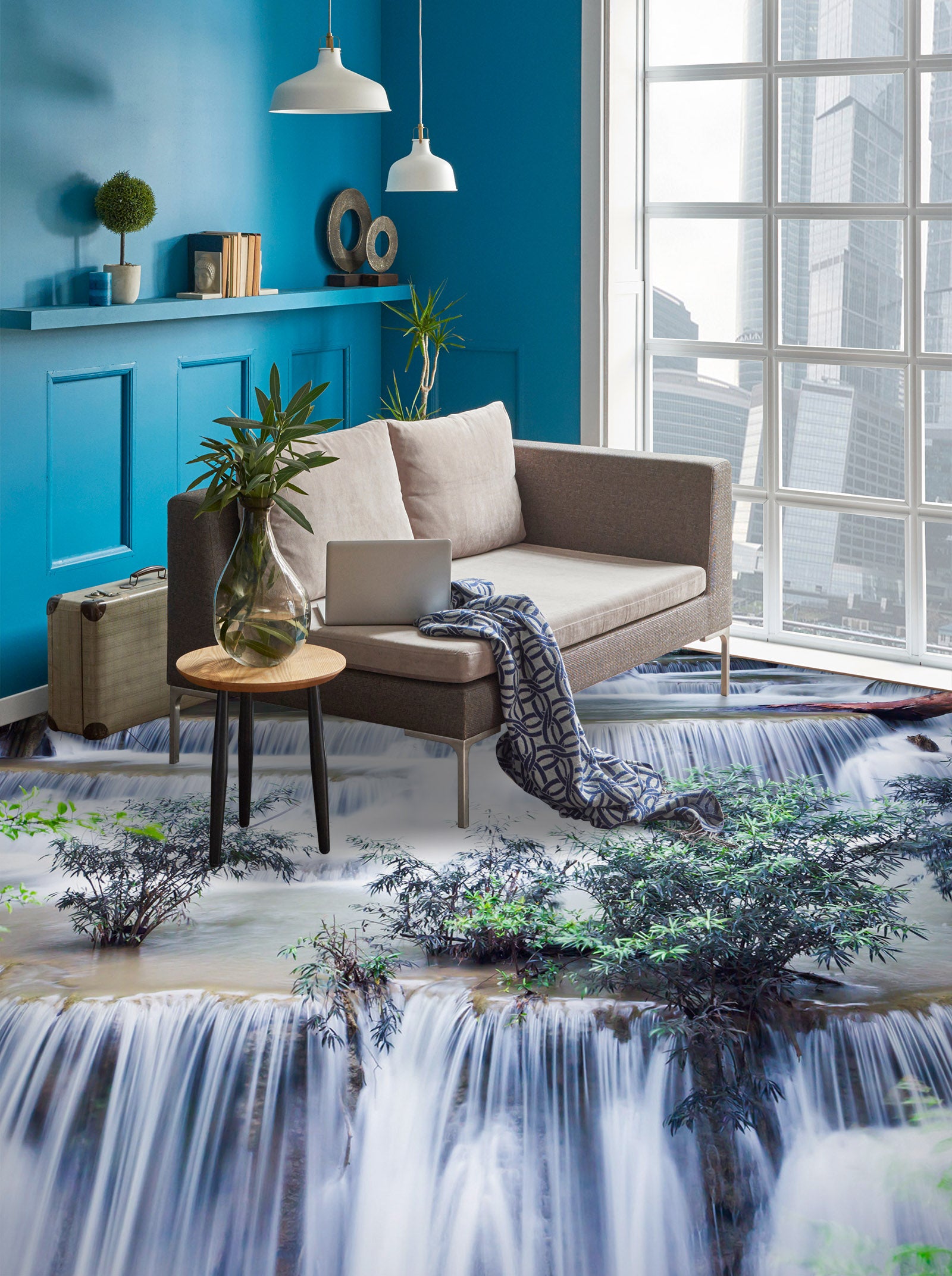 3D Waterfall Wonderland 1461 Floor Mural  Wallpaper Murals Self-Adhesive Removable Print Epoxy