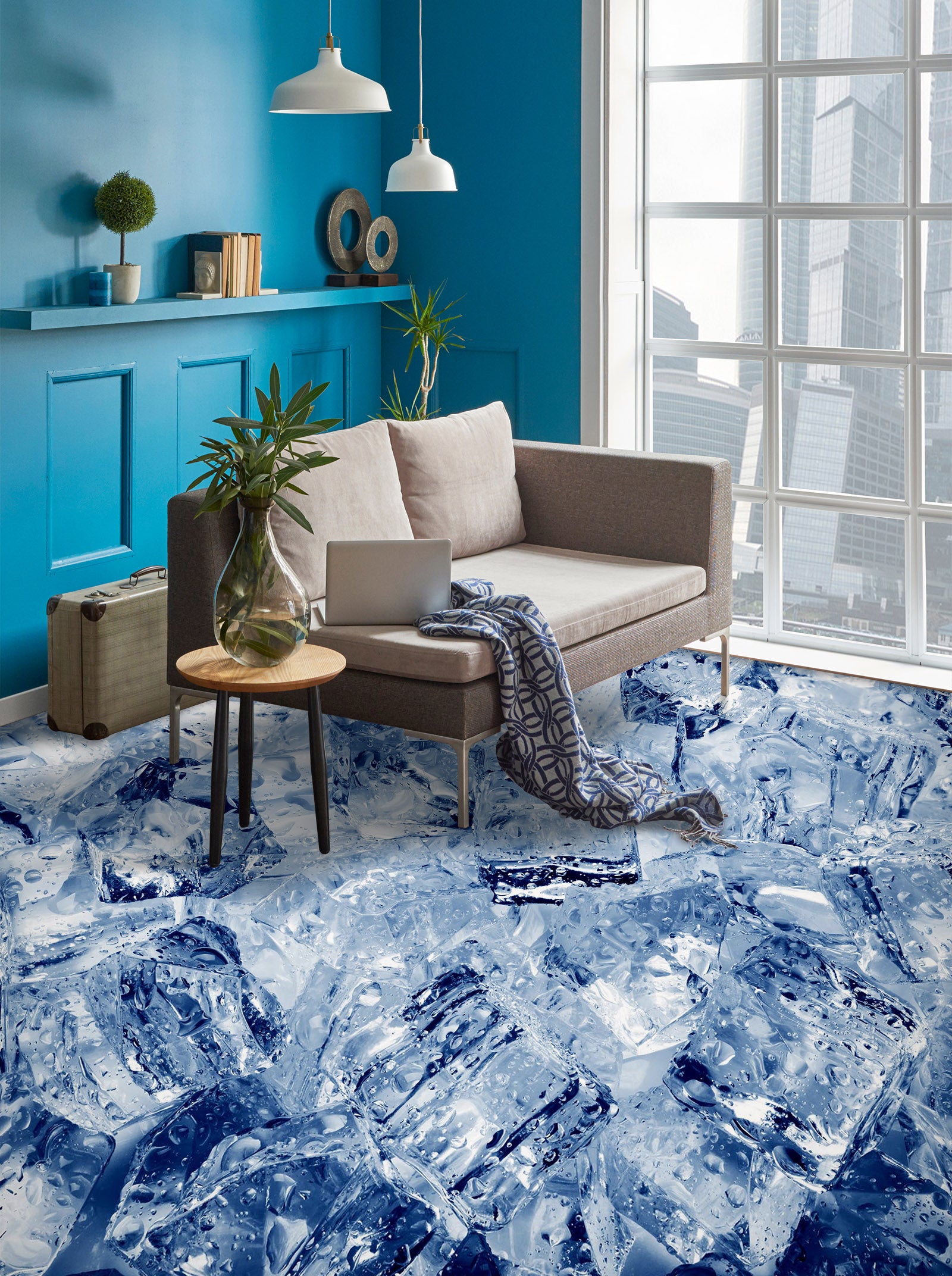 3D Artistic Ice Cubes 1414 Floor Mural  Wallpaper Murals Self-Adhesive Removable Print Epoxy