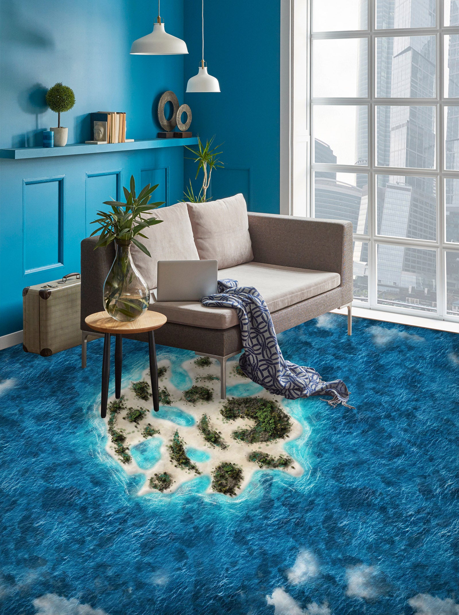 3D Chic Island Art 081 Floor Mural  Wallpaper Murals Rug & Mat Print Epoxy waterproof bath floor