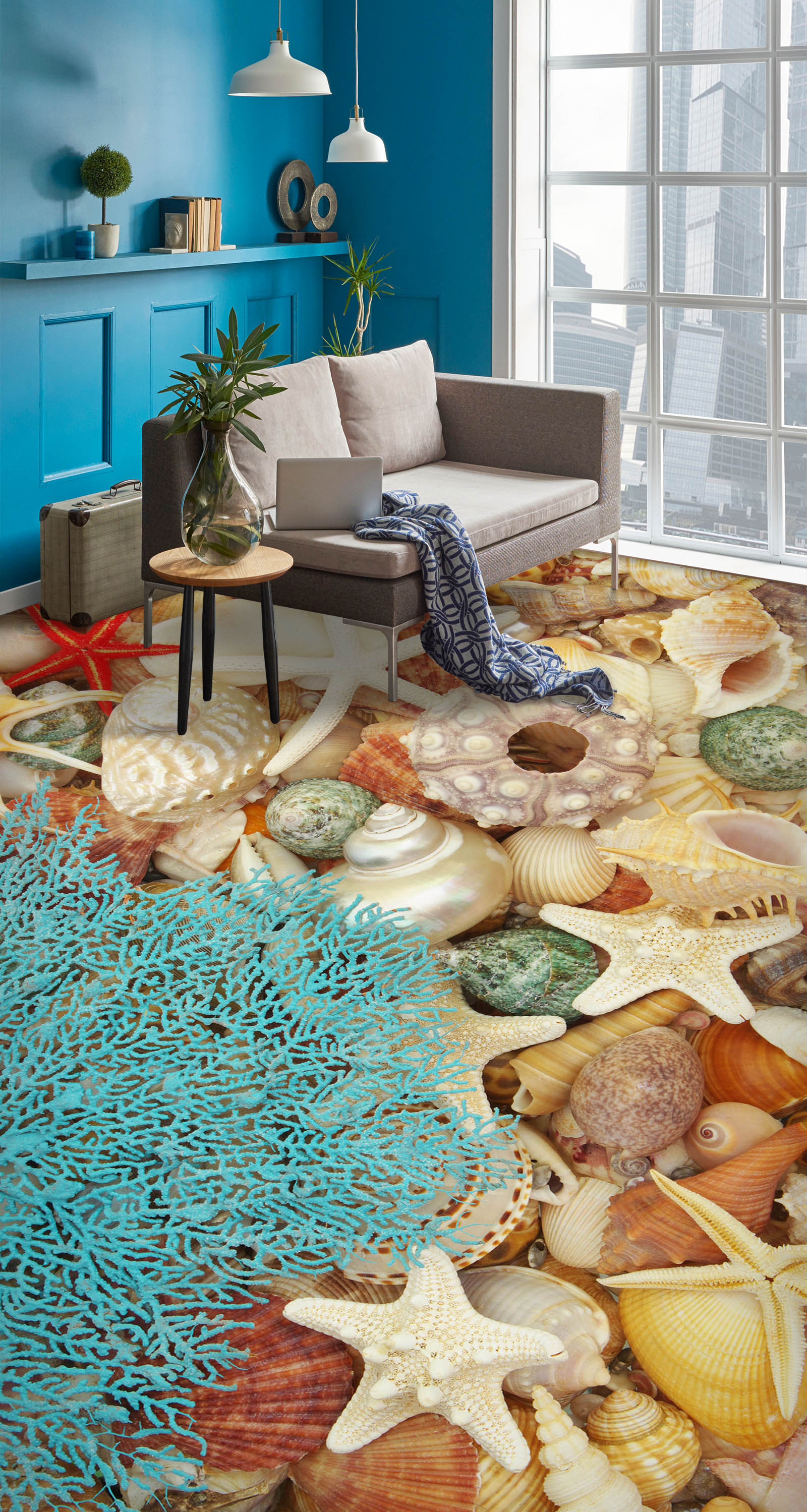 3D Conch Delivery 602 Floor Mural  Wallpaper Murals Rug & Mat Print Epoxy waterproof bath floor