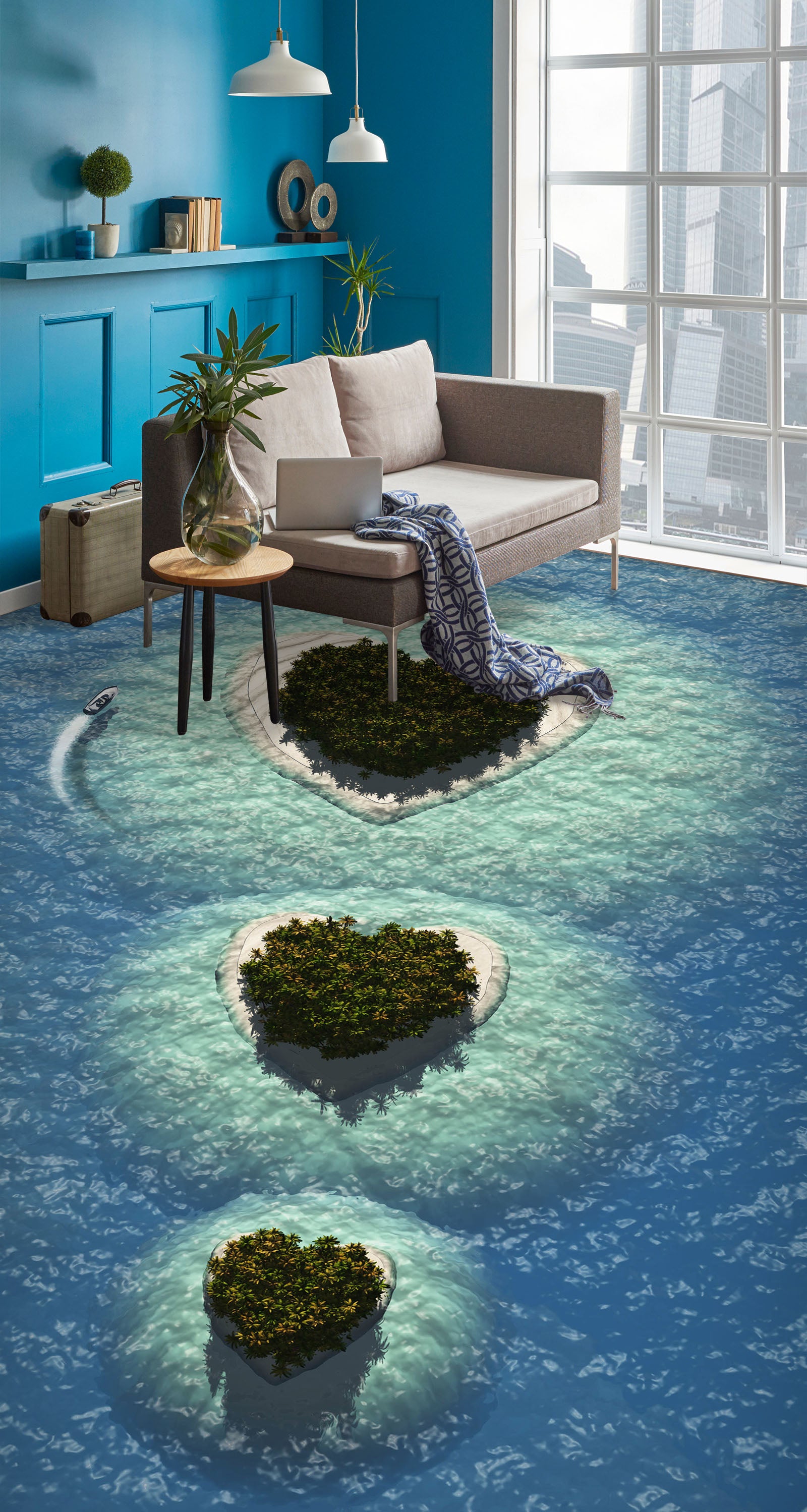 3D Love Plant Island 395 Floor Mural  Wallpaper Murals Rug & Mat Print Epoxy waterproof bath floor