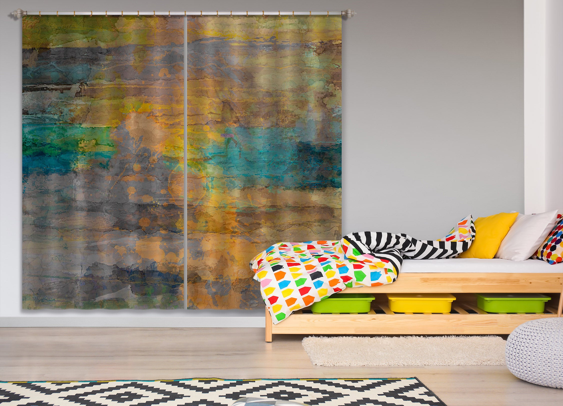 3D Painted Sunset 229 Michael Tienhaara Curtain Curtains Drapes