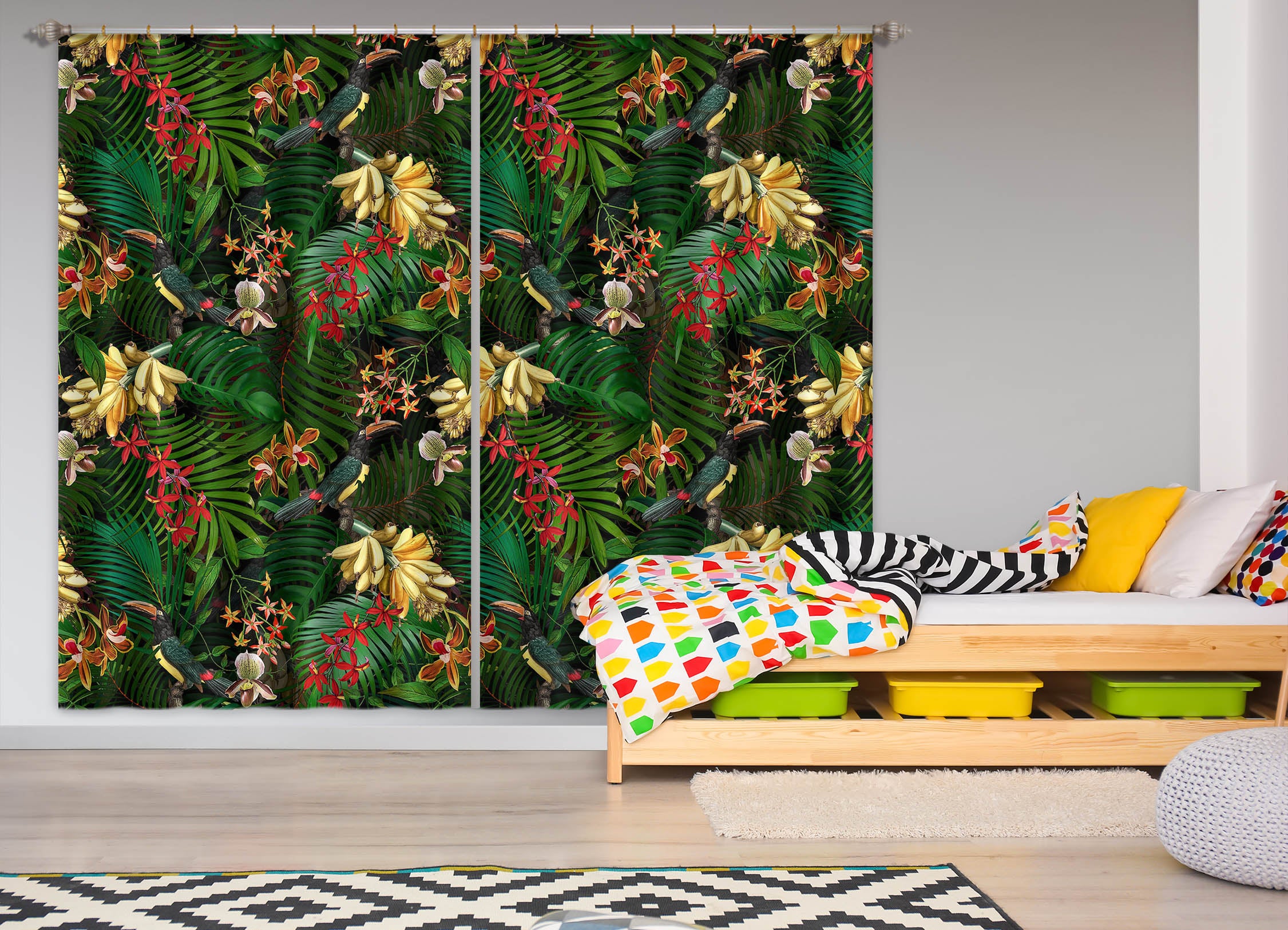 3D Painted Chrysanthemum 158 Uta Naumann Curtain Curtains Drapes