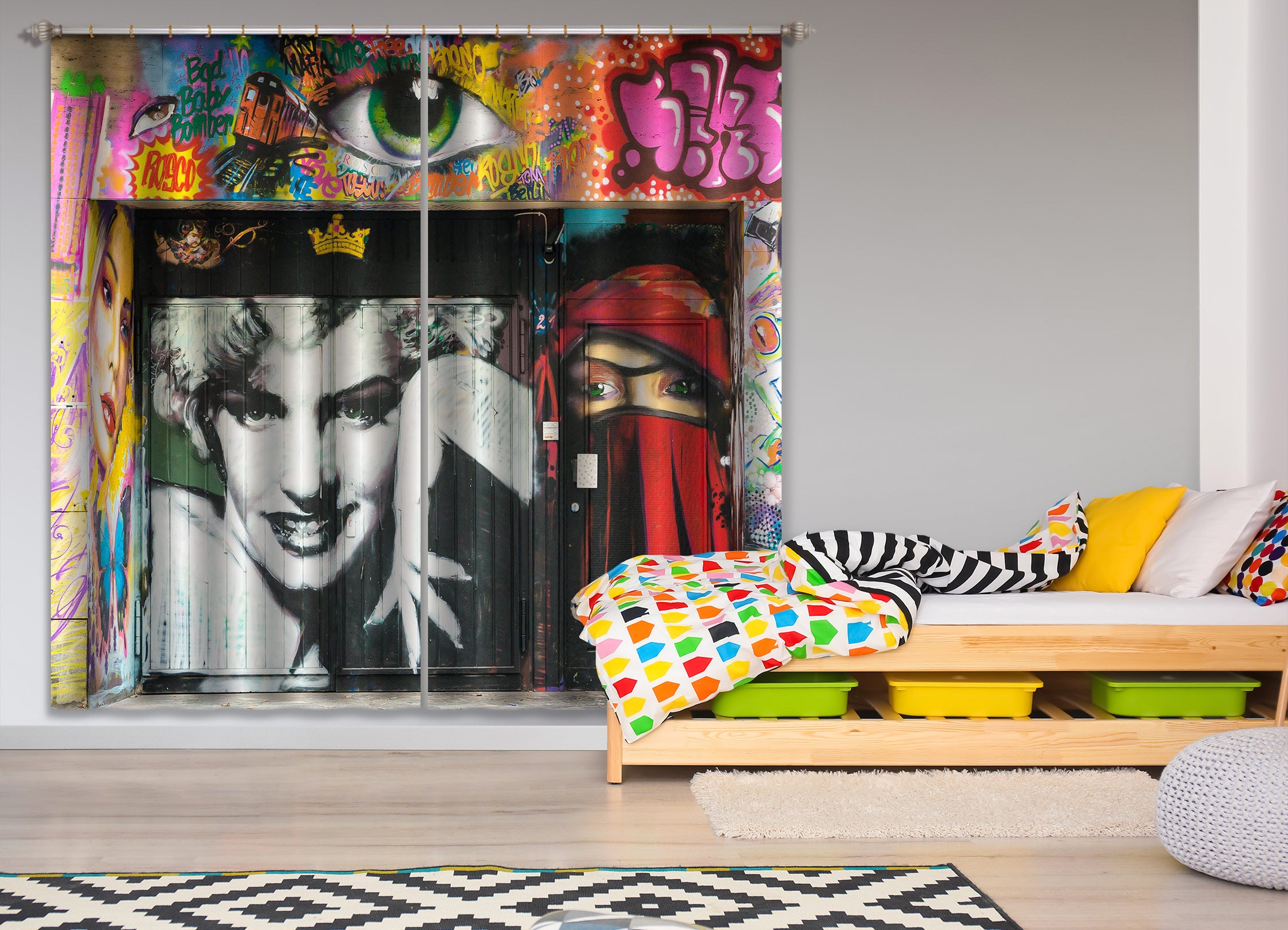 3D Star Poster 012 Curtains Drapes