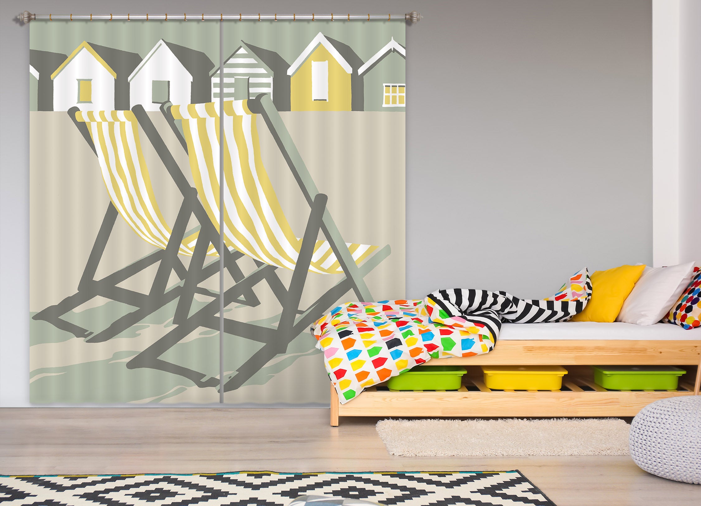 3D Southwold Deckchairs 150 Steve Read Curtain Curtains Drapes