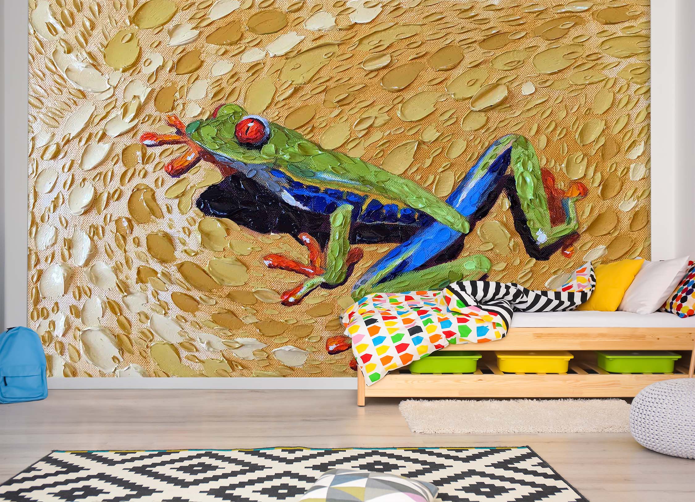 3D Toadly Awesome Frog 1425 Dena Tollefson Wall Mural Wall Murals