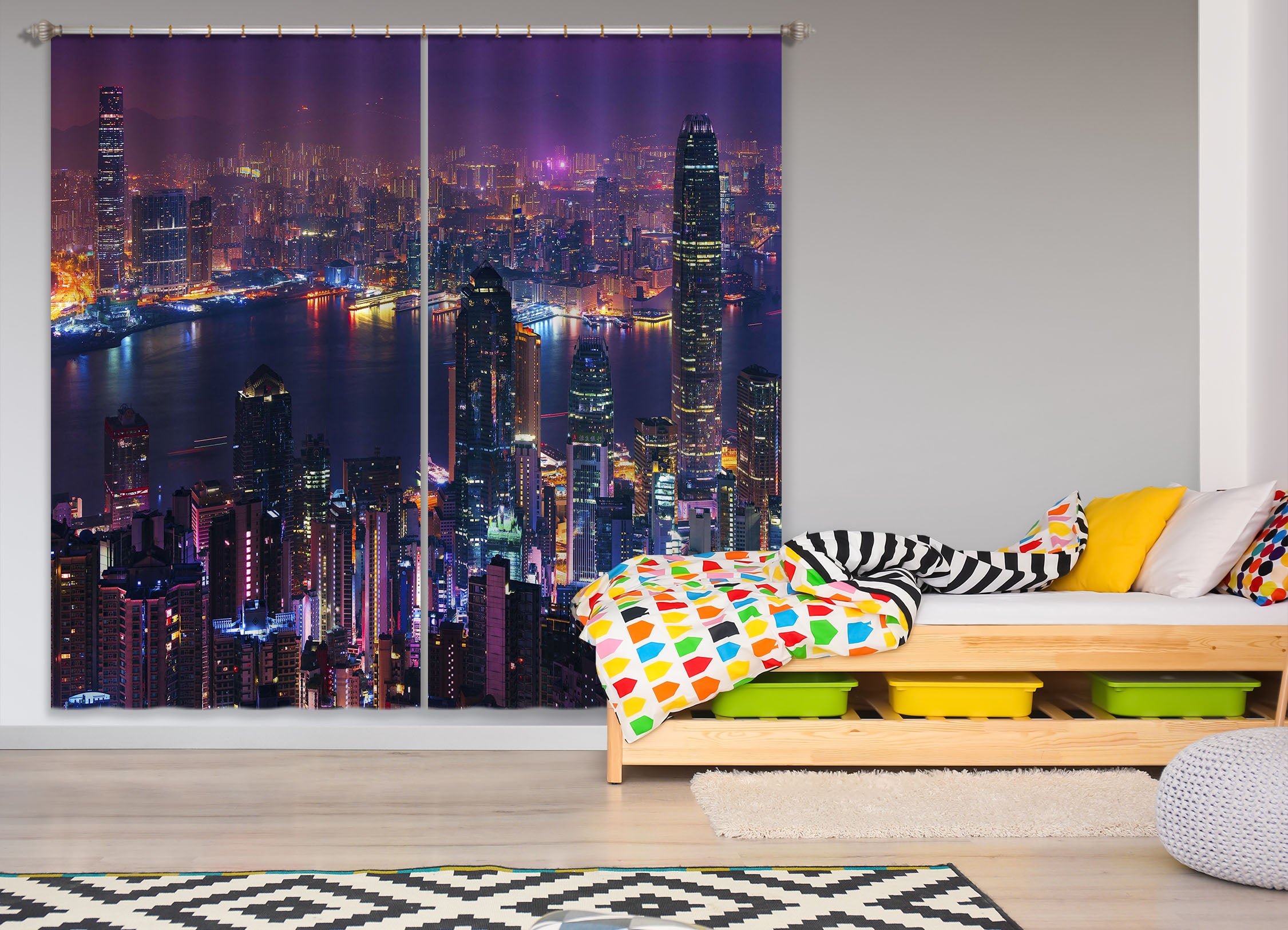 3D City Lights 179 Marco Carmassi Curtain Curtains Drapes