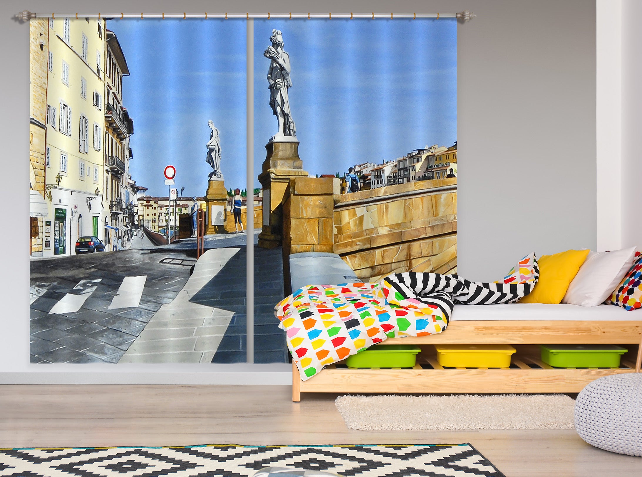 3D Building Statue 11024 Matthew Holden Bates Curtain Curtains Drapes