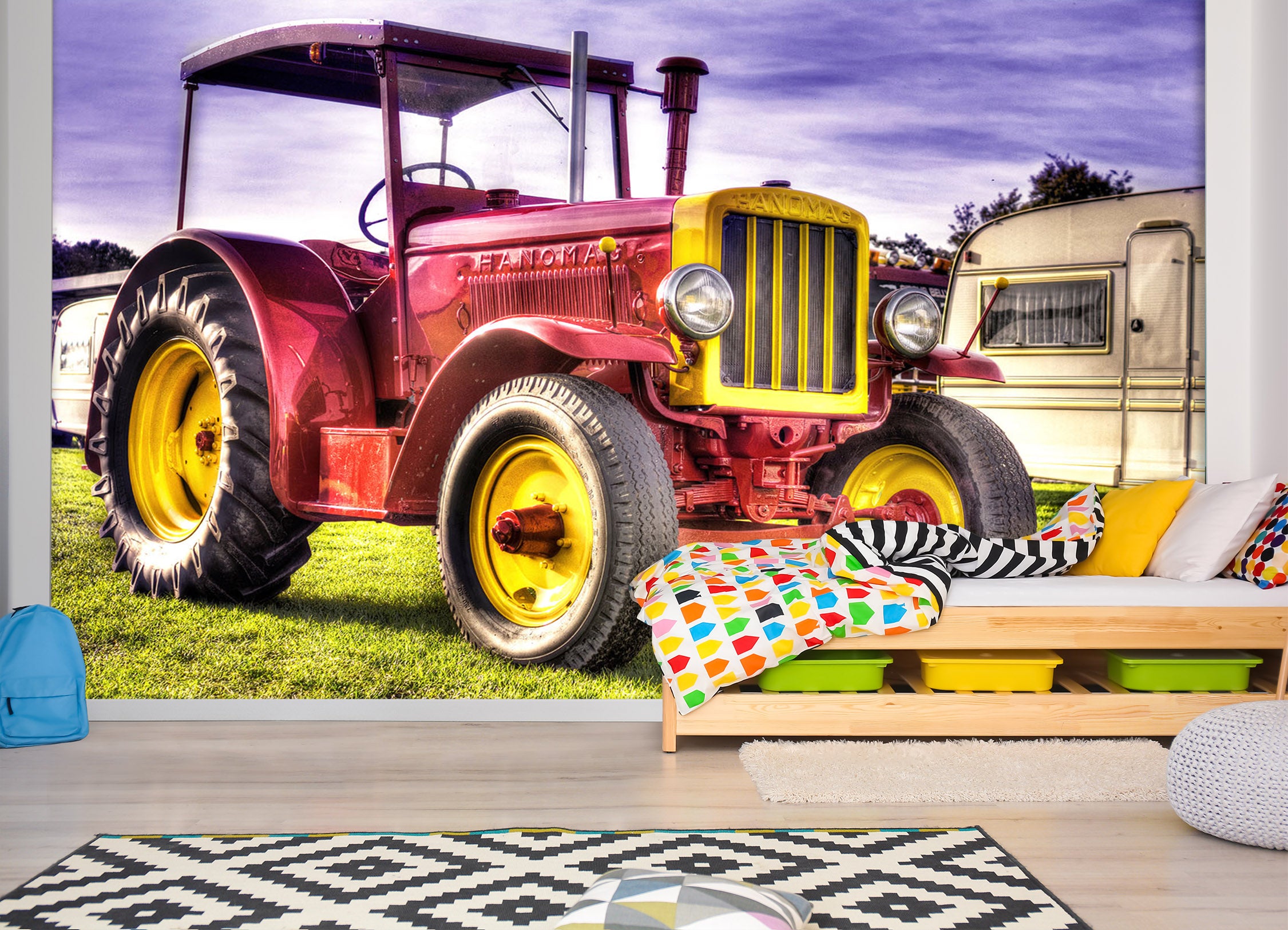 3D Retro Car 076 Vehicle Wall Murals