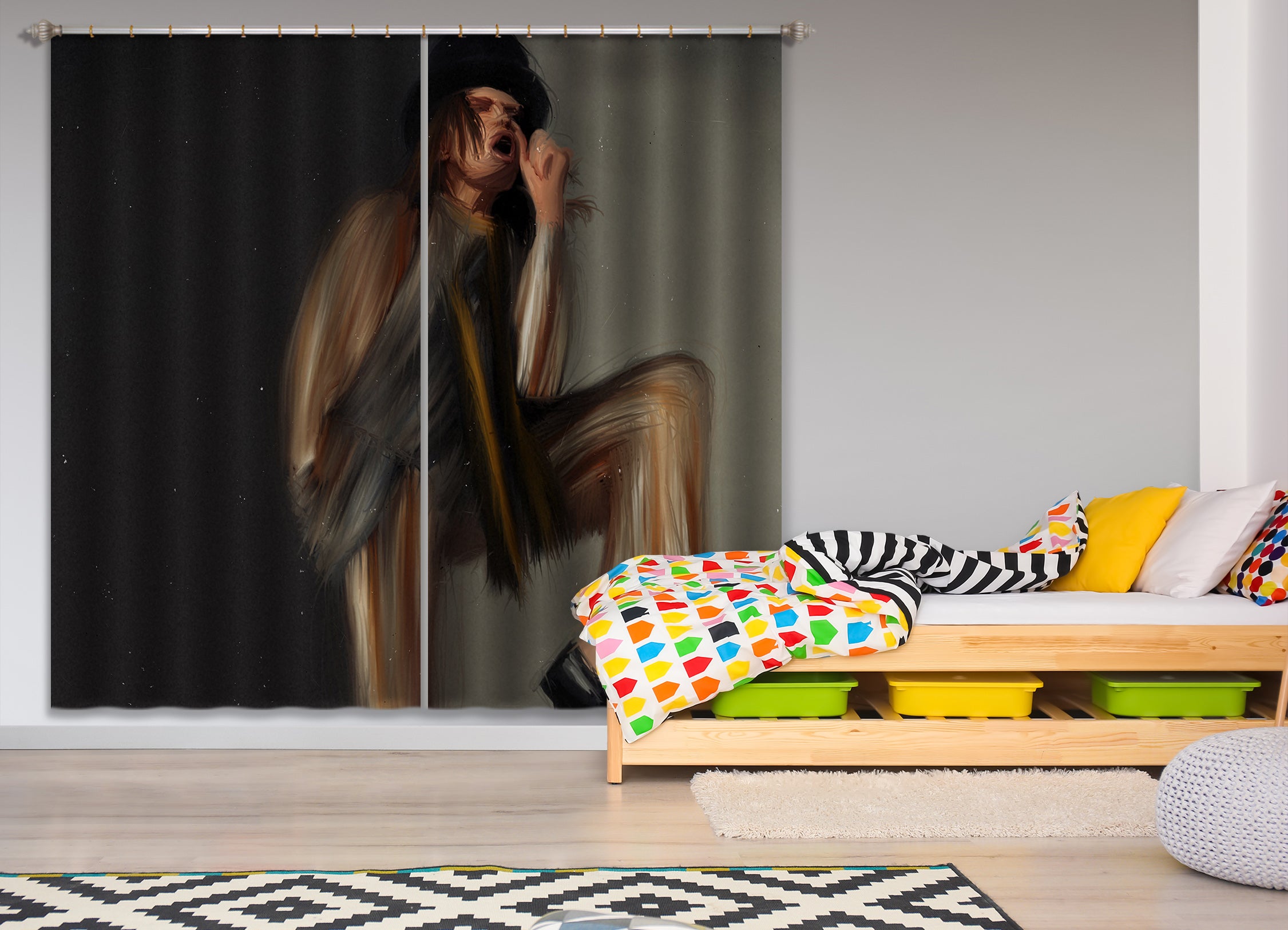 3D Singing Girl 044 Marco Cavazzana Curtain Curtains Drapes