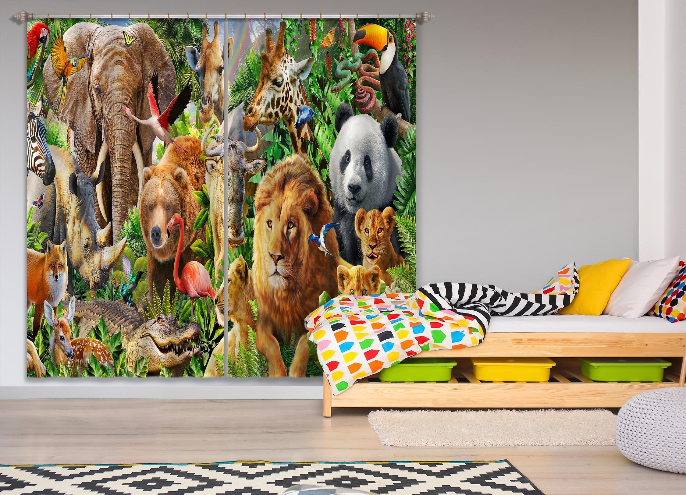 3D Animal World 064 Adrian Chesterman Curtain Curtains Drapes Wallpaper AJ Wallpaper 