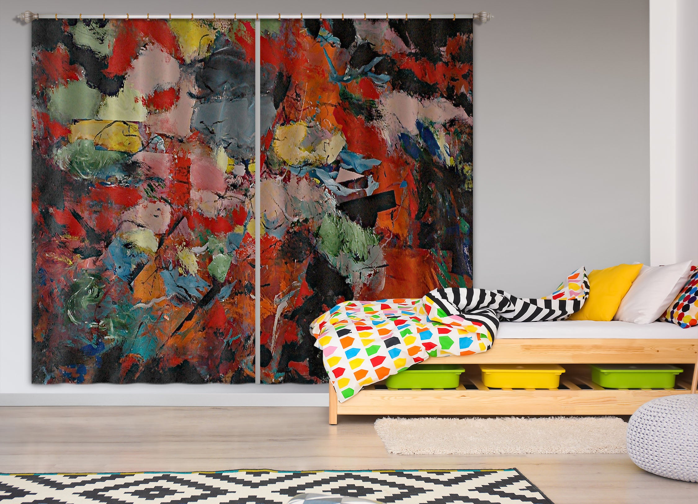 3D Painted Pattern 105 Allan P. Friedlander Curtain Curtains Drapes