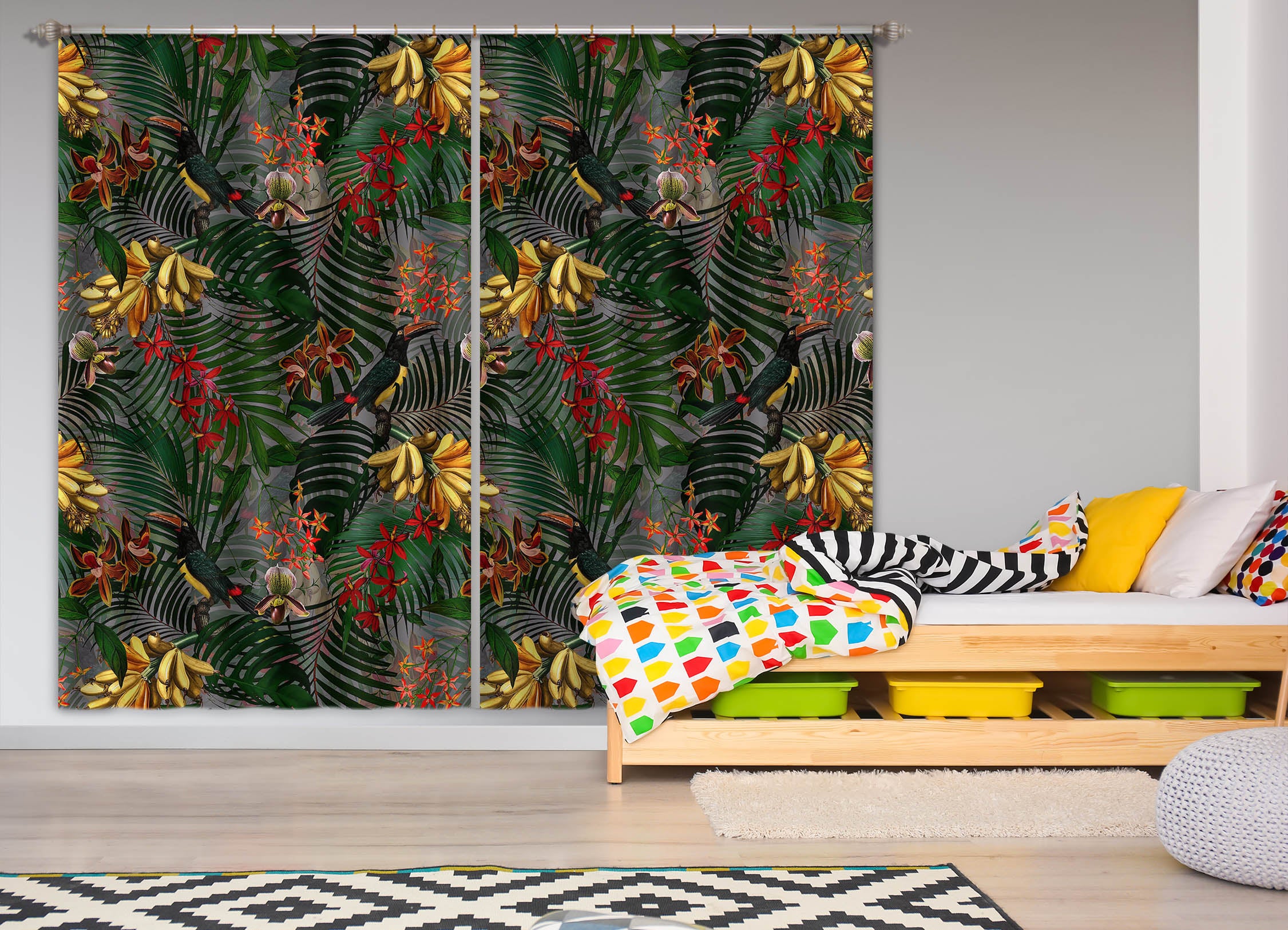 3D Leaf Flower 111 Uta Naumann Curtain Curtains Drapes
