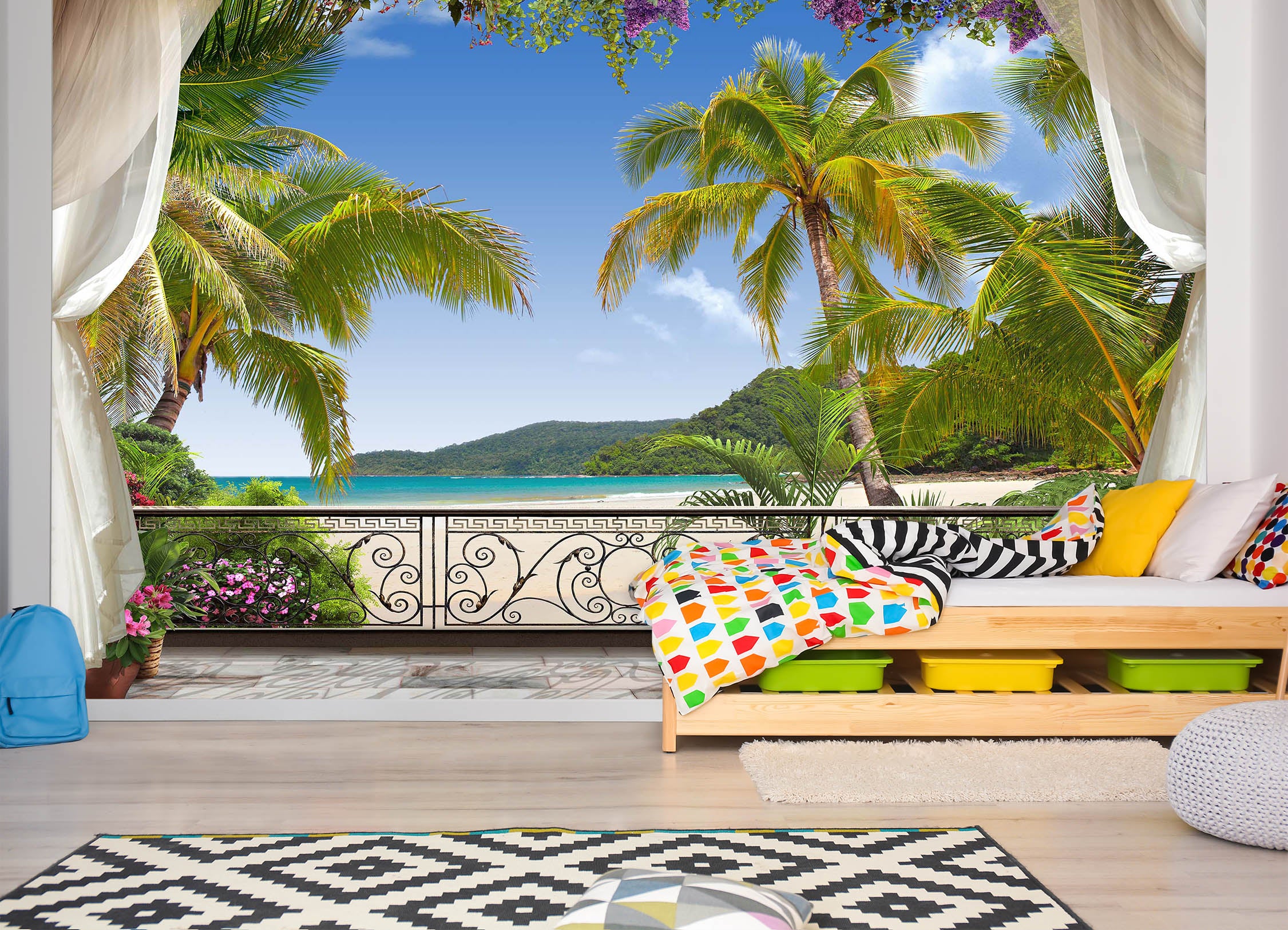 3D Coconut Palm Tree 2049 Wall Murals