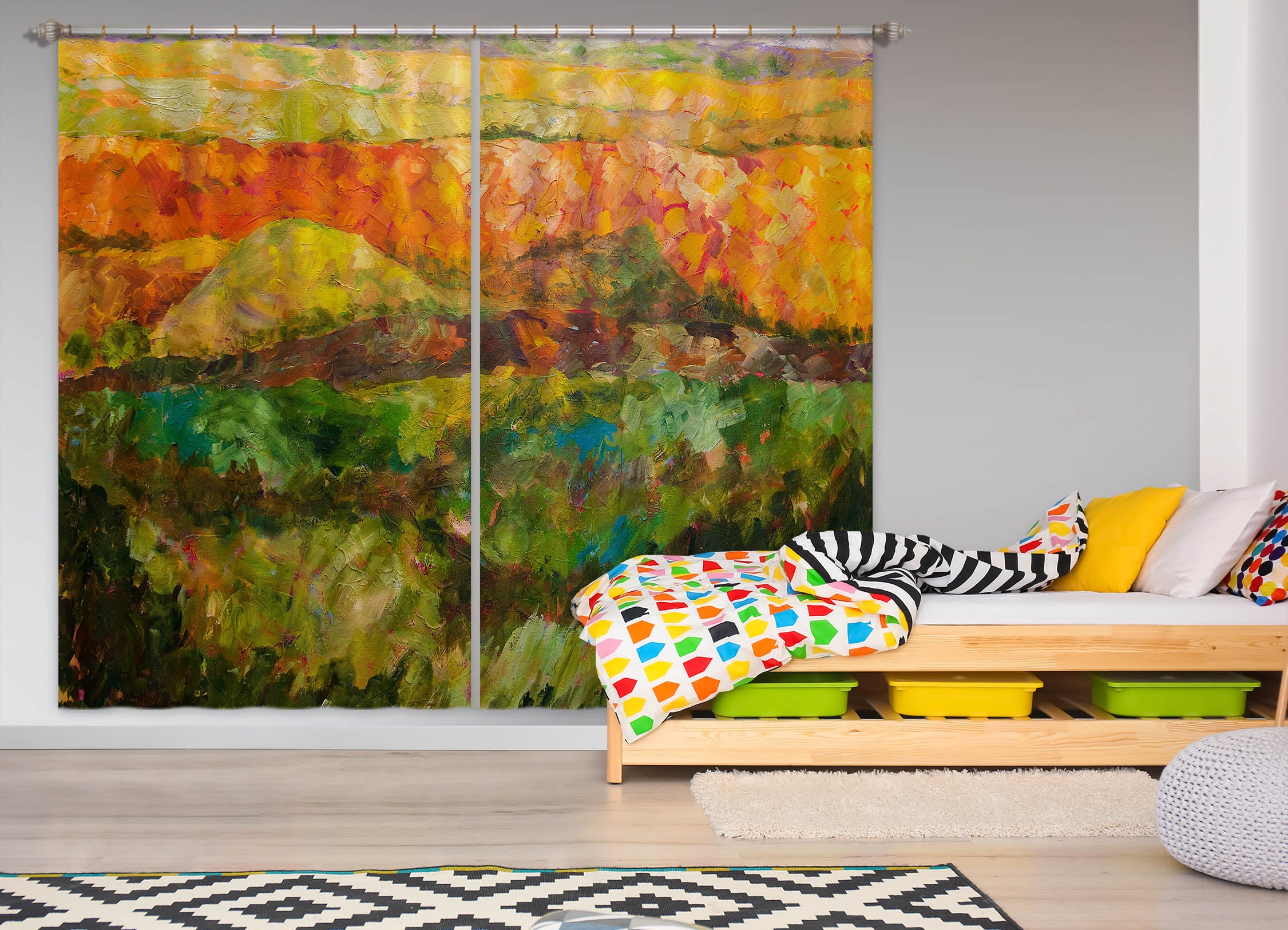 3D Colored Valley 112 Allan P. Friedlander Curtain Curtains Drapes