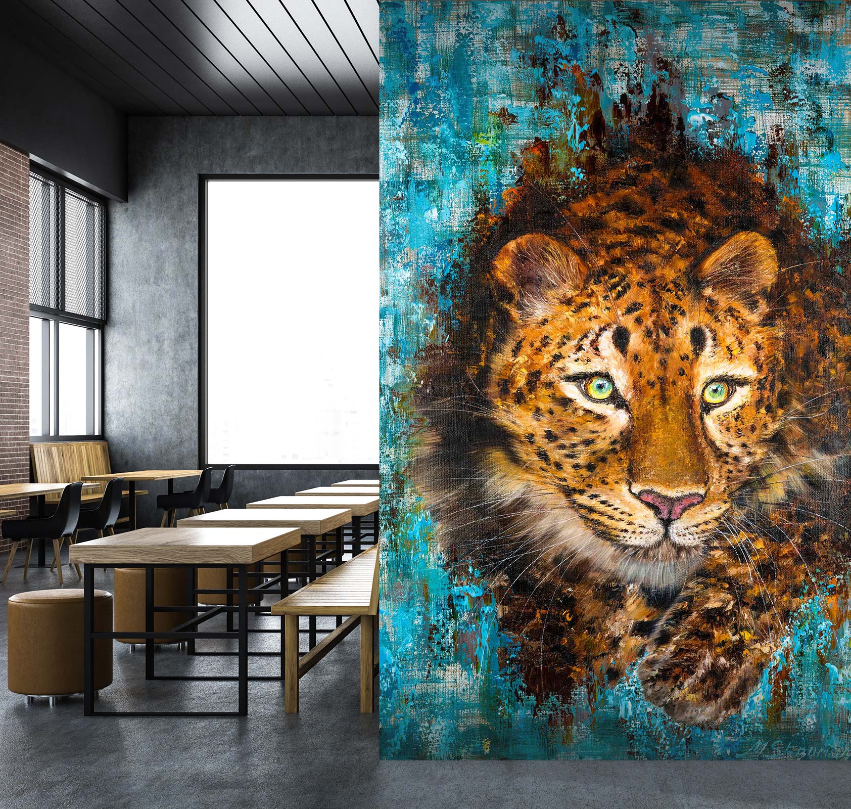 3D Painted Leopard 194 Skromova Marina Wall Mural Wall Murals