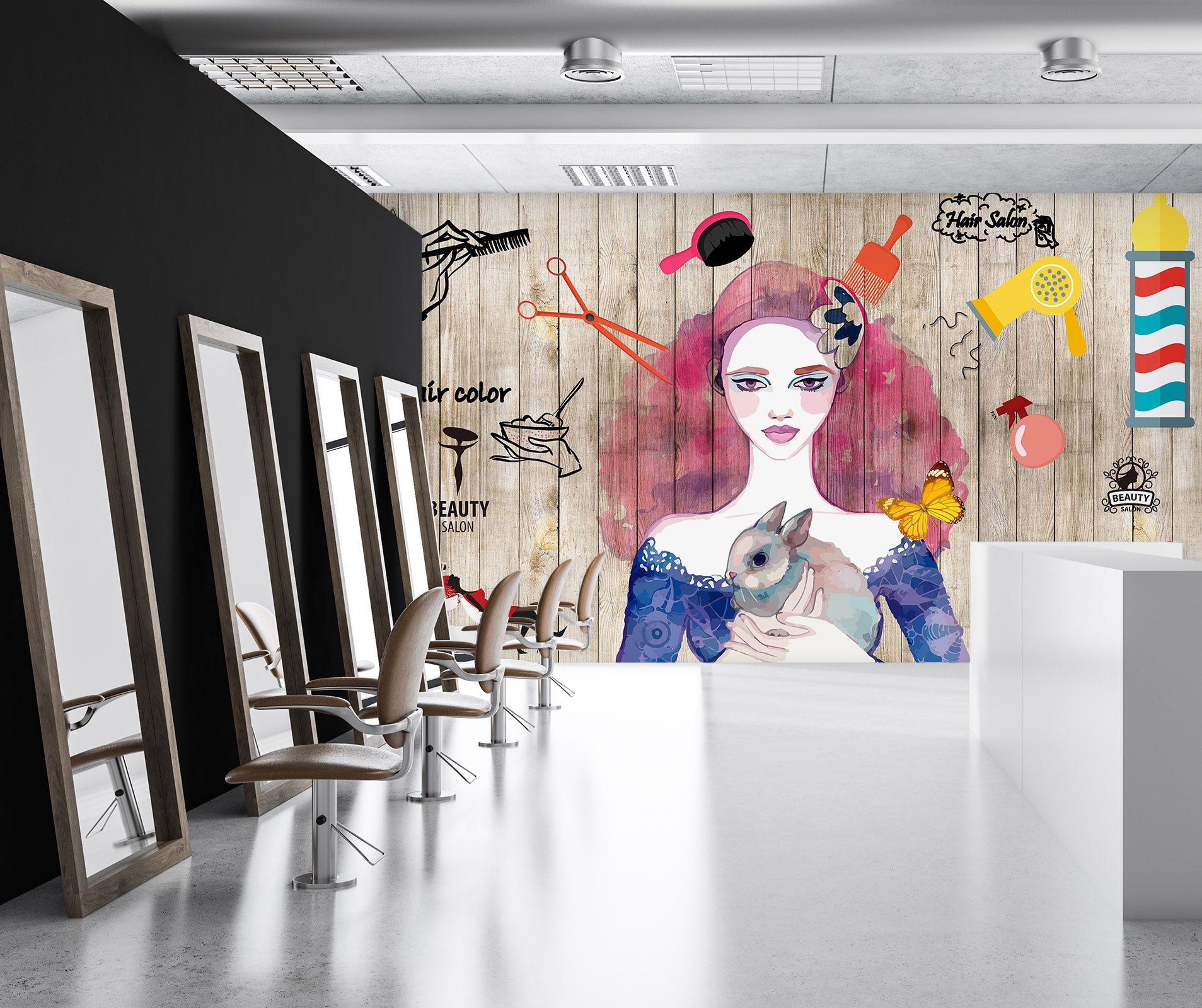 3D Bunny Girl 041 Wall Murals