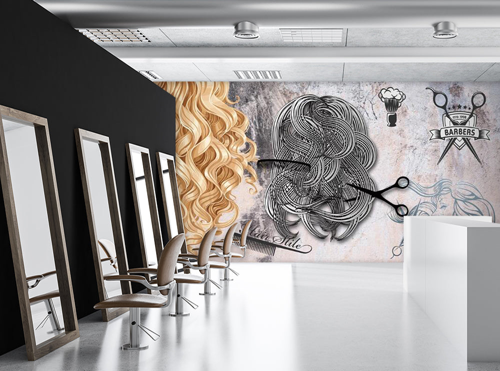3D Hair Cutting Scissors 1549 Wall Murals
