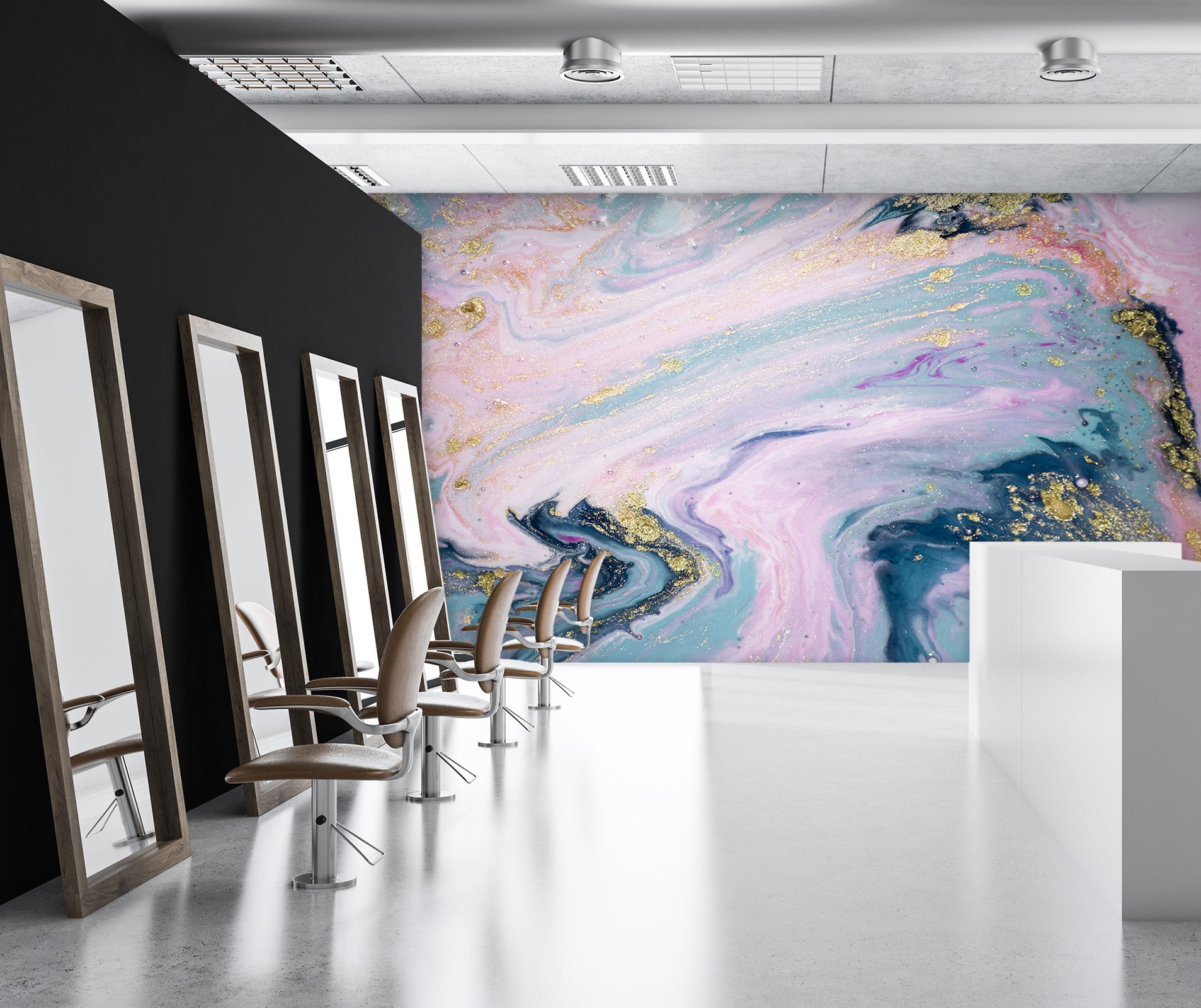 3D Color Stream 396 Wall Murals