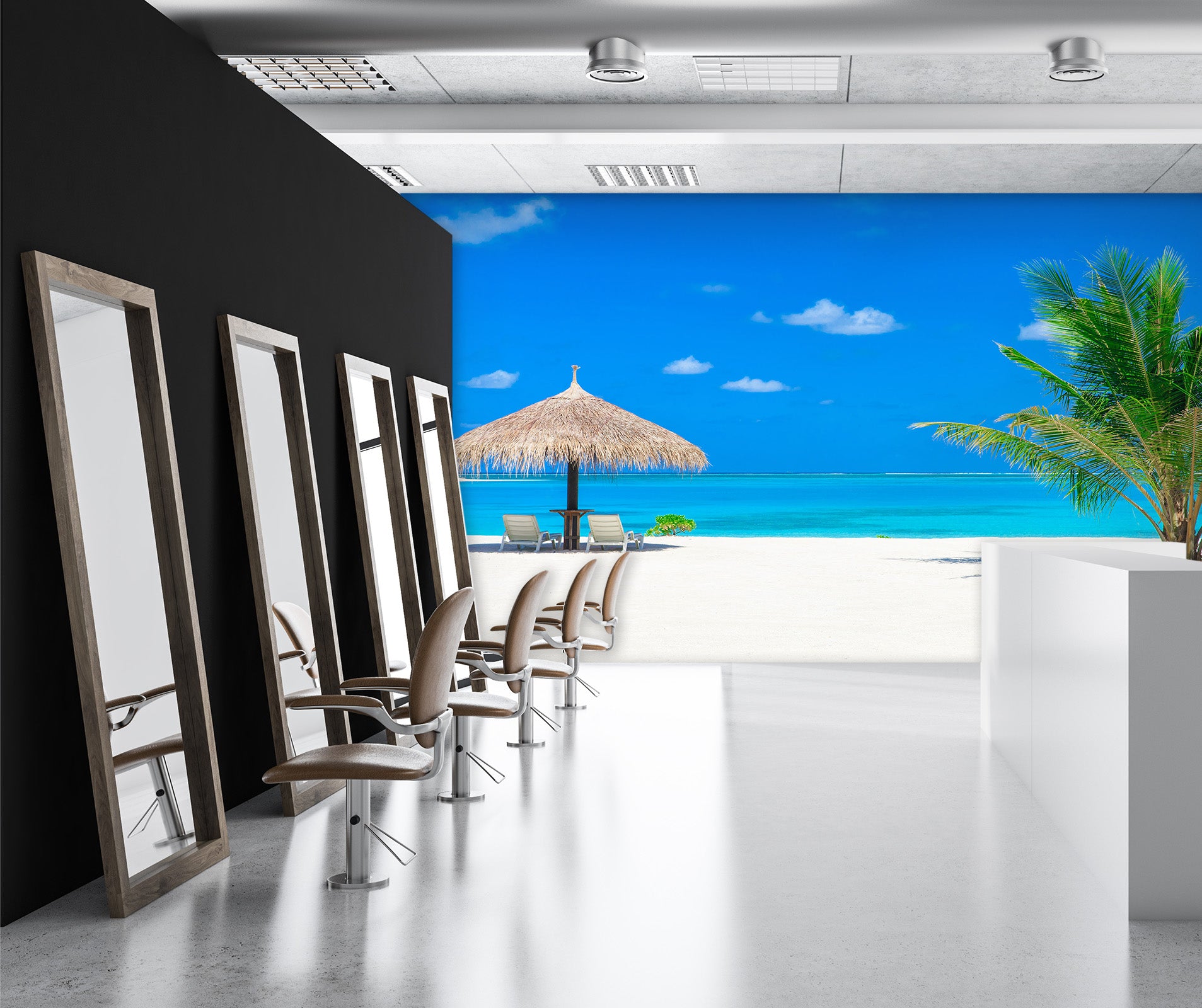 3D Beach Umbrella 056 Wall Murals